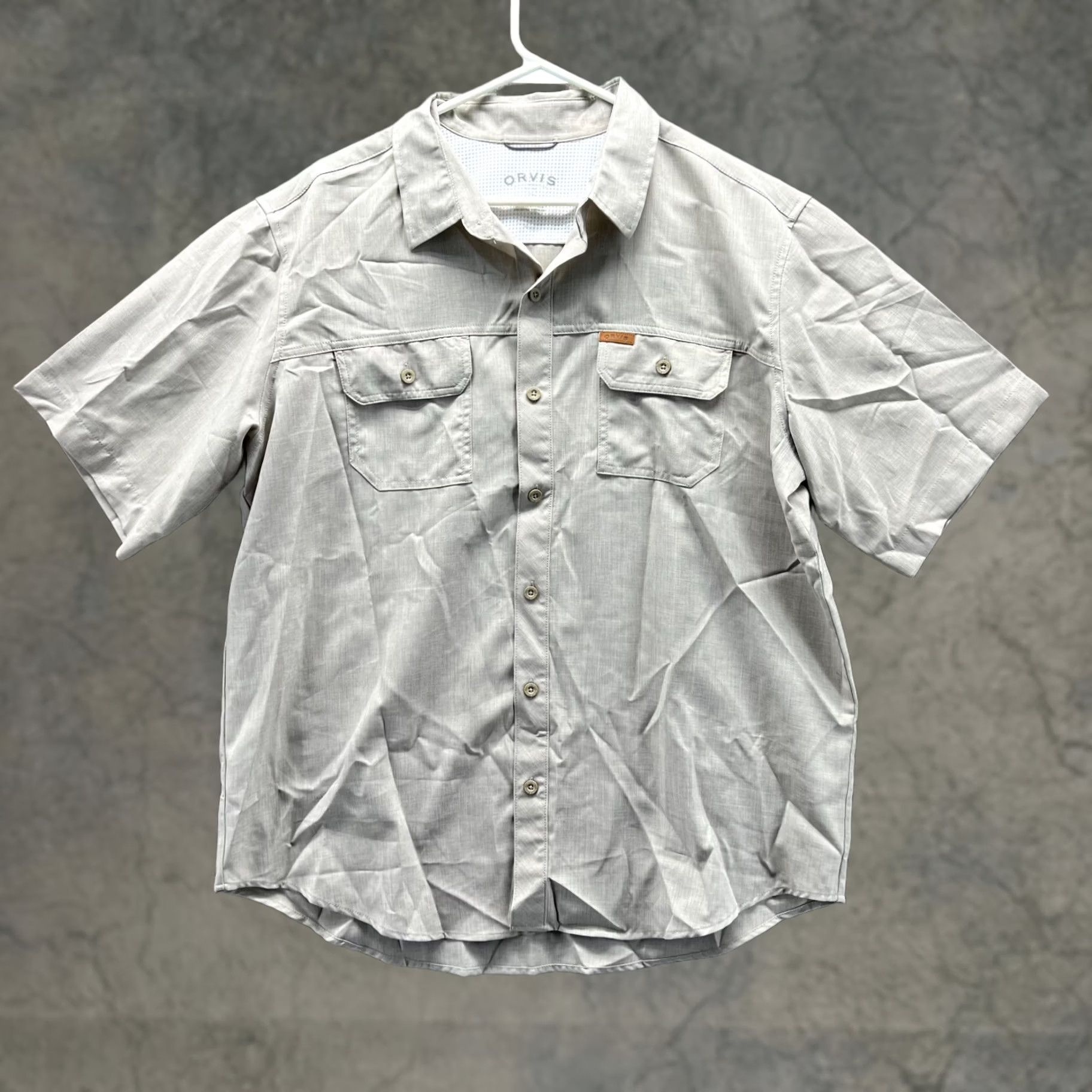 Orvis VINTAGE Orvis Shirt Mens XL Beige Button-Down Short Sleeve Casual Classic 50 in Chest Conference/Workwear Size US XL / EU 56 / 4 - 1 Thumbnail