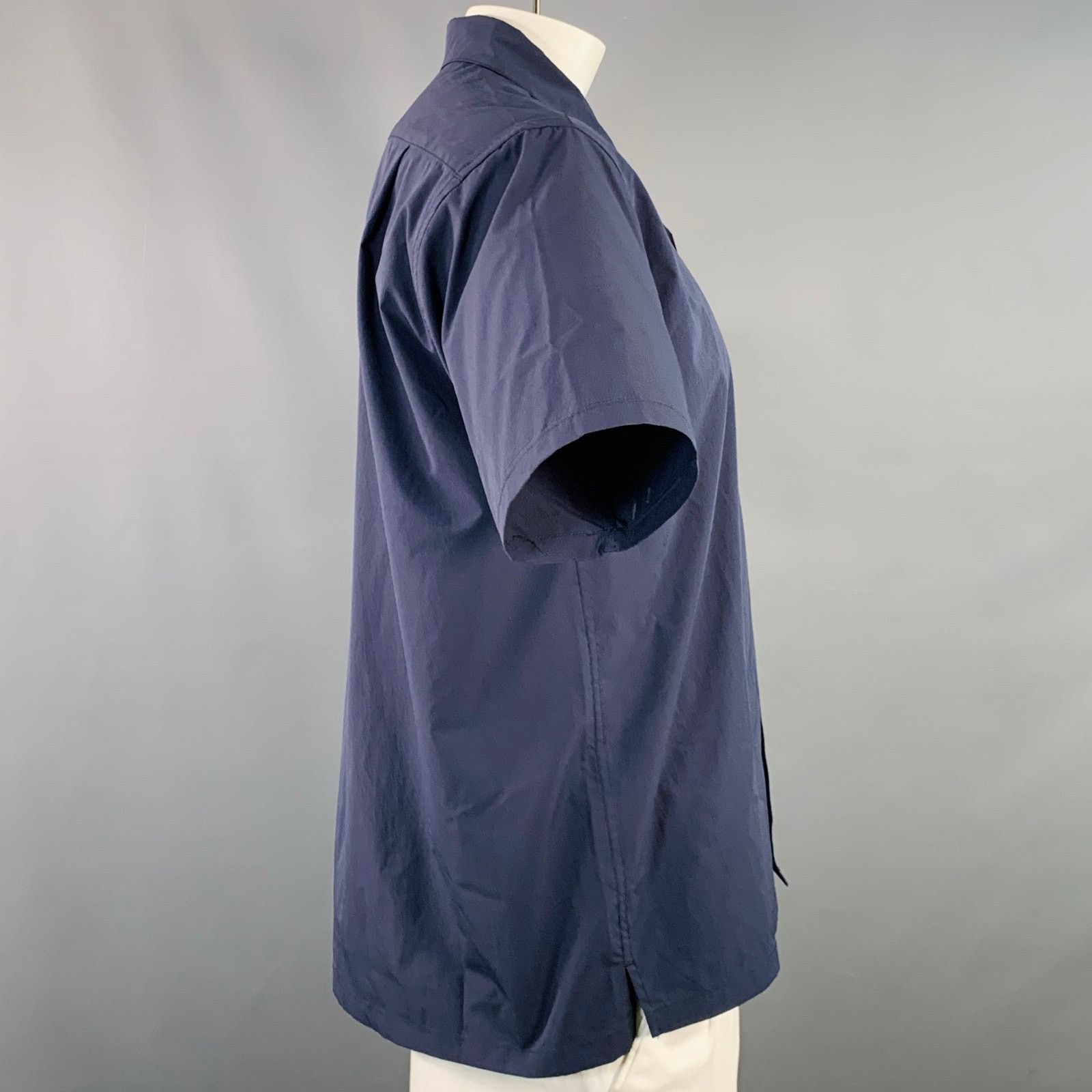 Goldwin Size L Navy Polyester One Pocket Snaps Short Sleeve Shirt Size US L / EU 52-54 / 3 - 2 Thumbnail