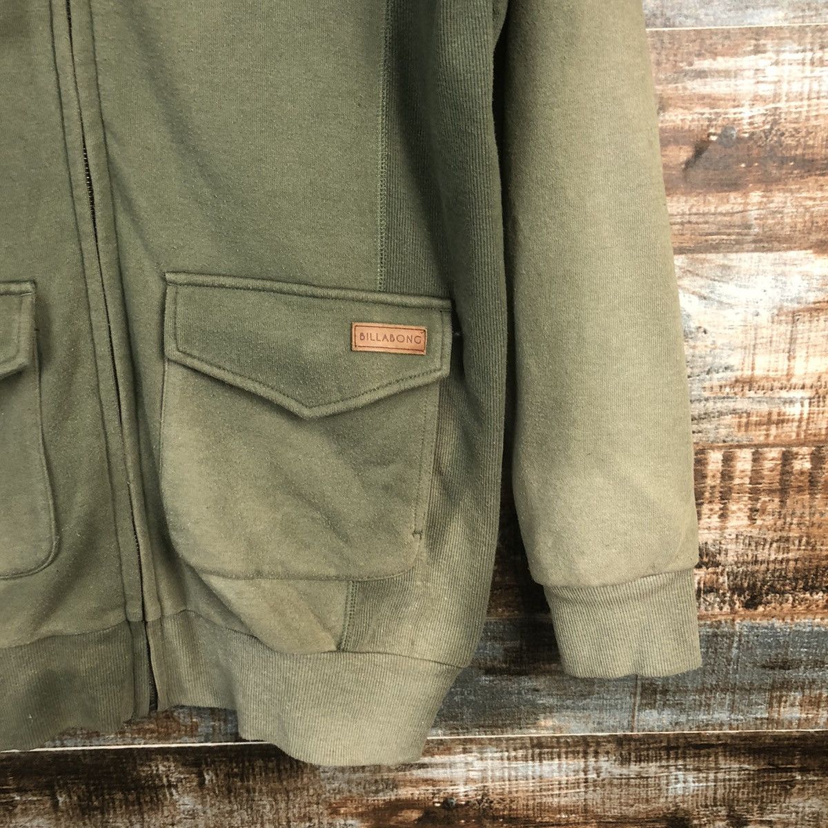 Billabong Billabong Green faded multipocket Hoodie #A1288 Size US M / EU 48-50 / 2 - 8 Thumbnail