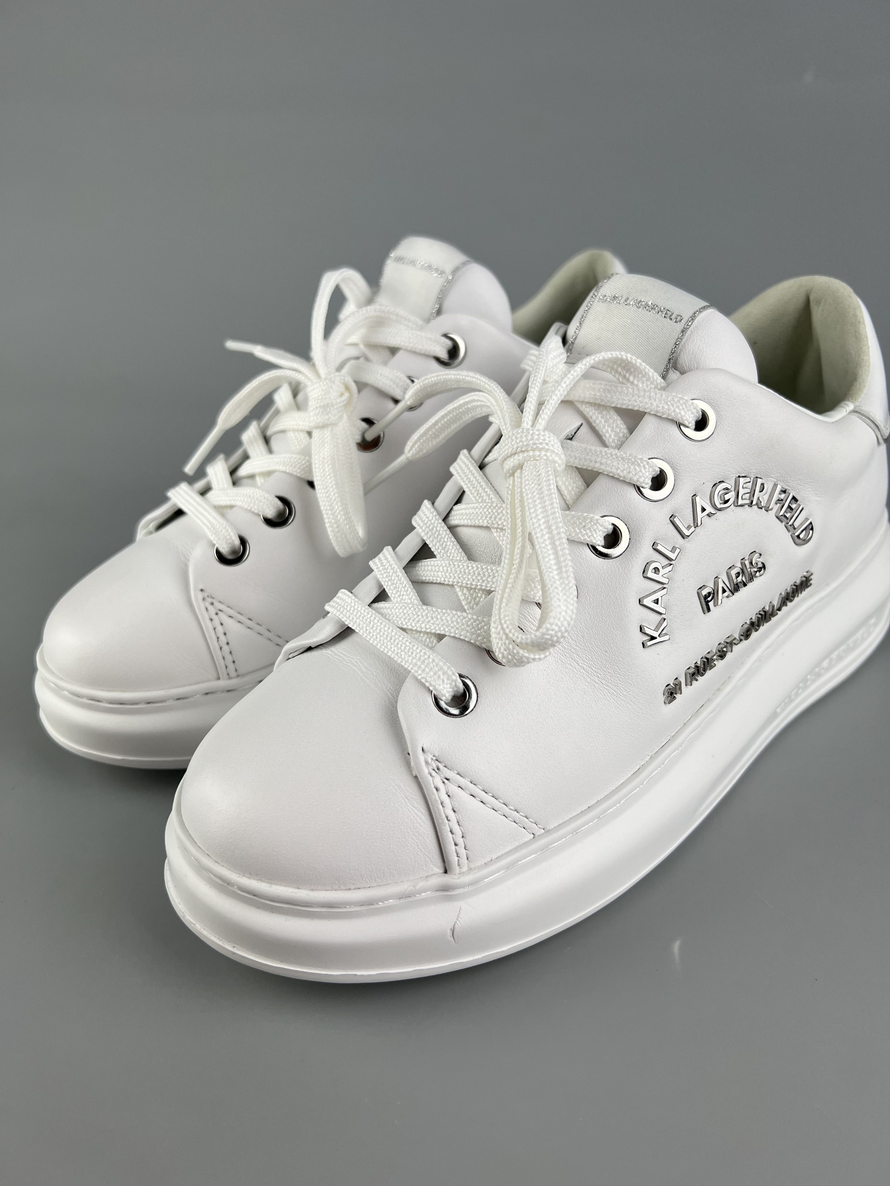 Karl Lagerfeld Karl Lagerfeld Women's White Leather Sneakers US5 Size US 5 / IT 35 - 5 Thumbnail