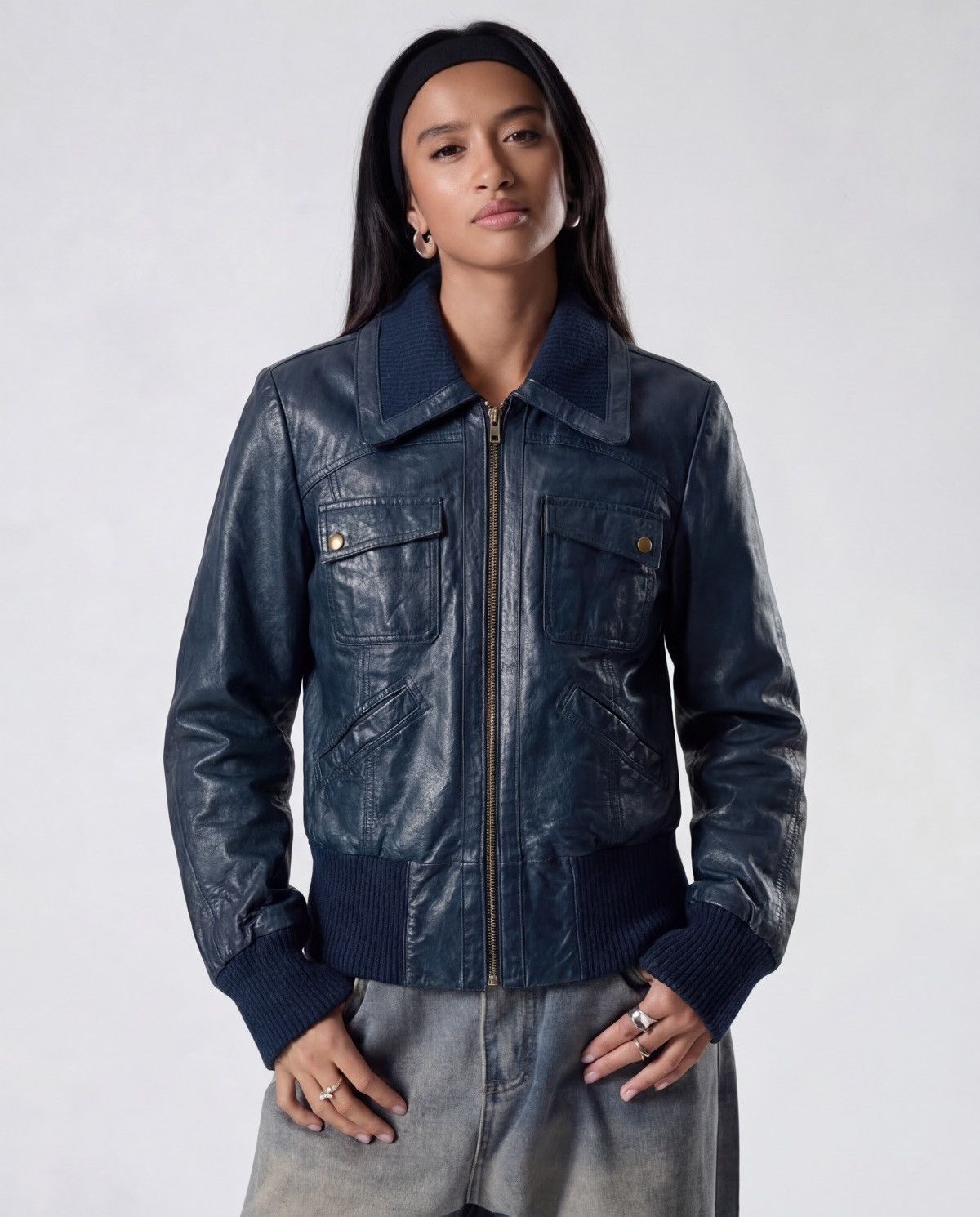 Vintage Vintage Danish Design | Leather Bomber | Scandi Grunge Size XL / US 12-14 / IT 48-50 - 9 Thumbnail