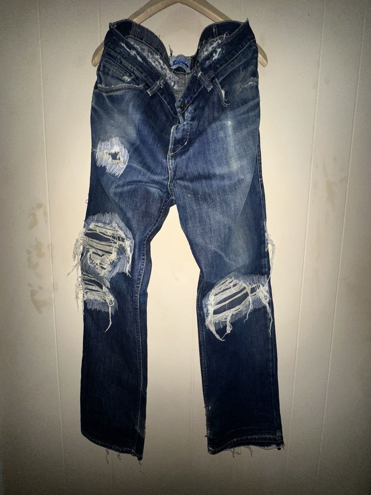 Ghetto Rodeo Ghetto Friends Vintage Volcom Custom Distressed Denim Size US 33 - 1 Thumbnail