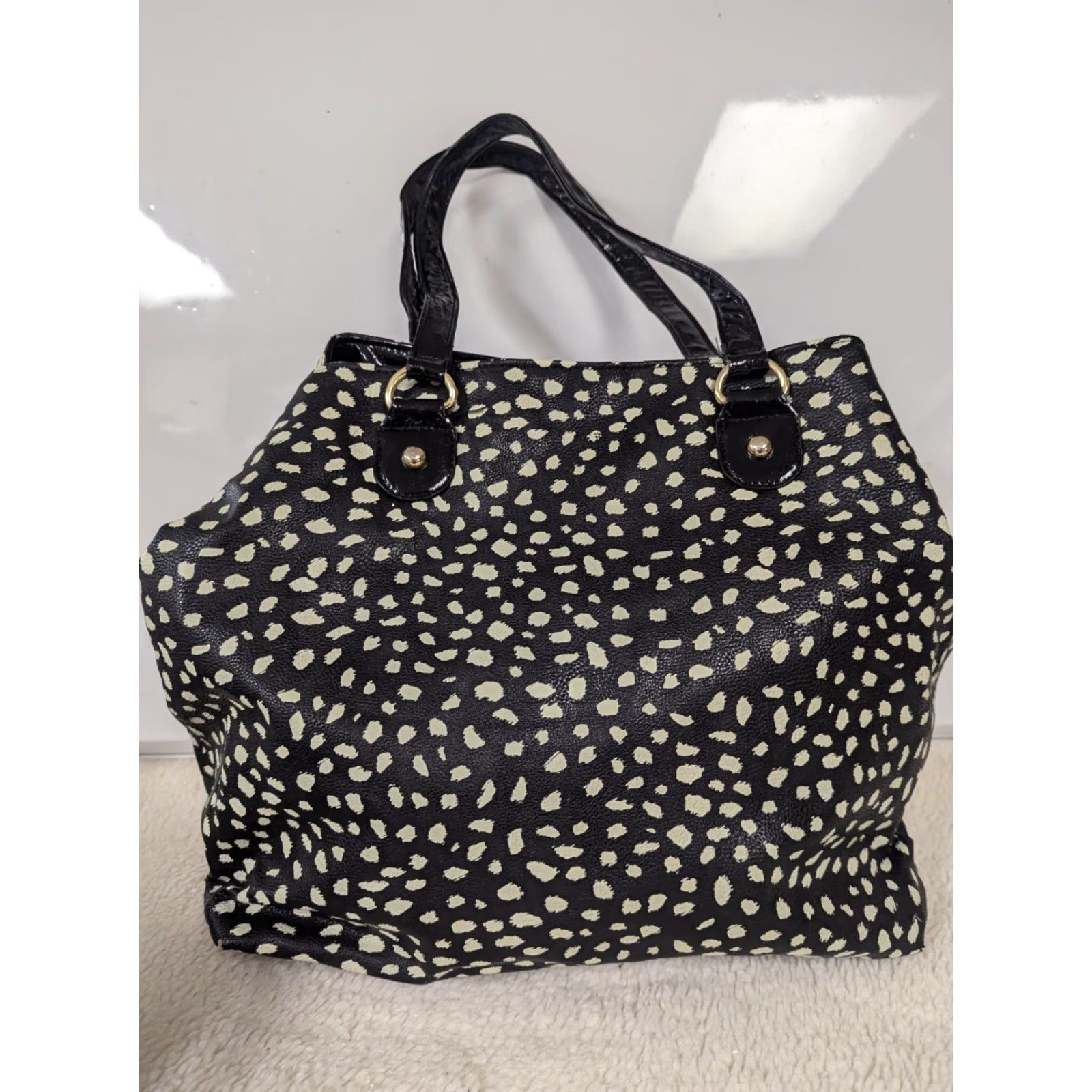 Betsey Johnson VINTAGE Betsey Johnson Bag Leopard Pink Black Handbag Purse Tote Unisex Adults 16in 12in 4in Faux Leather Pink Leopard Pattern Women/Men Size ONE SIZE - 4 Thumbnail