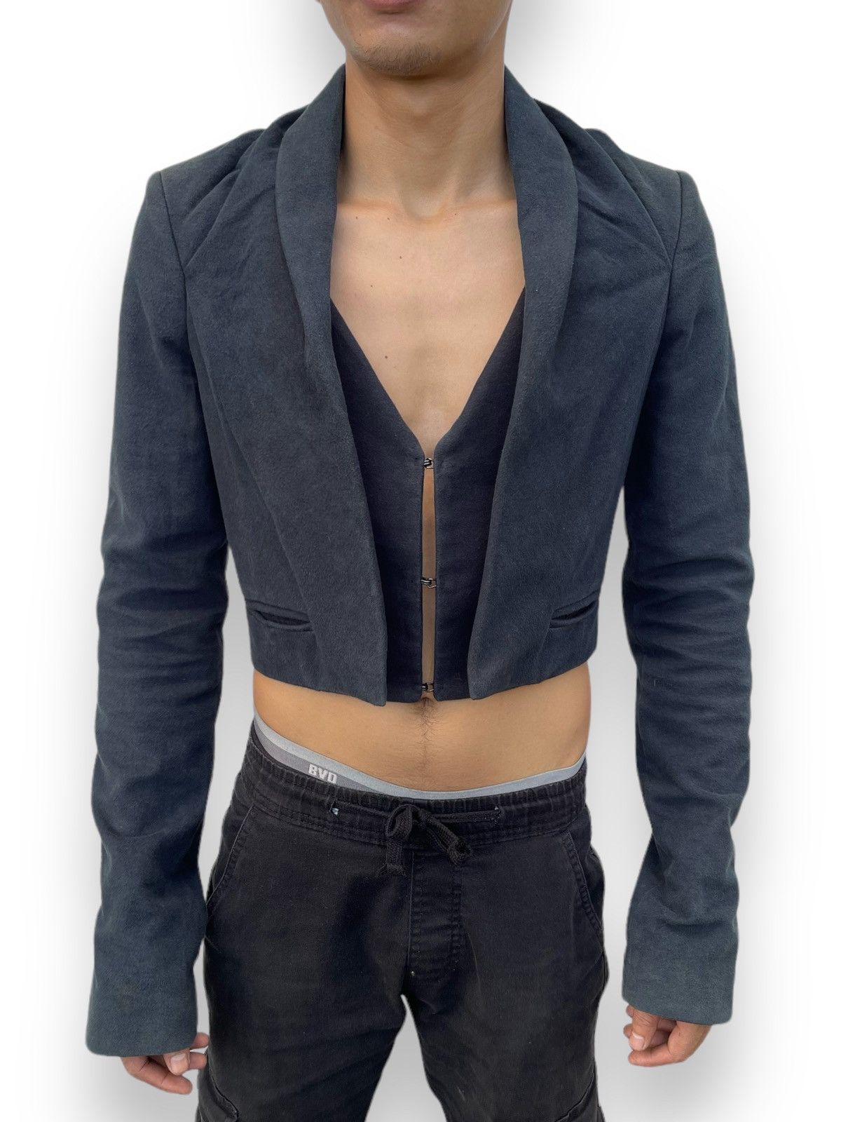 Haider Ackermann 🔥A/W 2013 HAIDER ACKERMANN MOLESKIN CROPPED JACKET Size S / US 4 / IT 40 - 3 Thumbnail