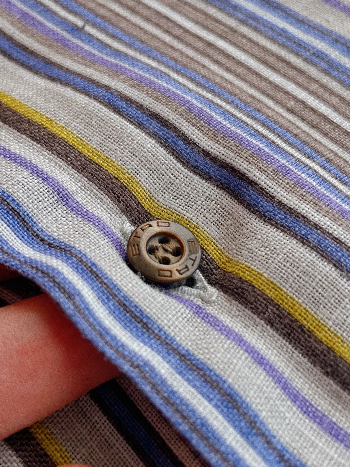 Etro Etro Milano Linen Striped Shirt Size US L / EU 52-54 / 3 - 9 Thumbnail