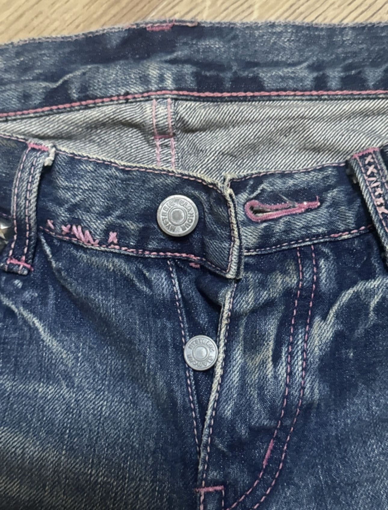 Hysteric Glamour hysteric glamour studded love buzz jeans with pink stitching Size US 27 - 9 Thumbnail