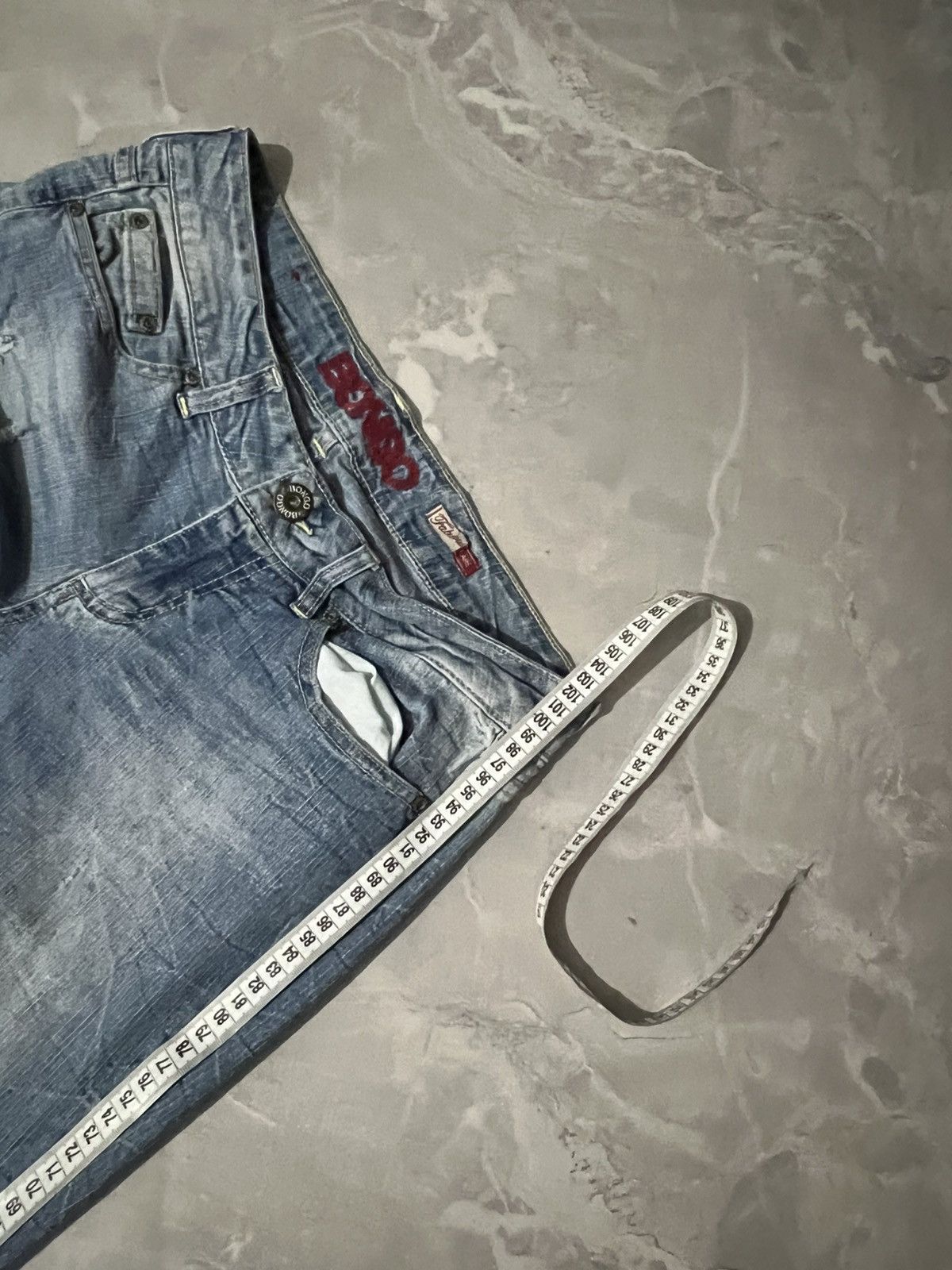 Japanese Brand Destroyed Wash Flared Glamour Sexy Fit Jeans Size US 31 - 5 Thumbnail