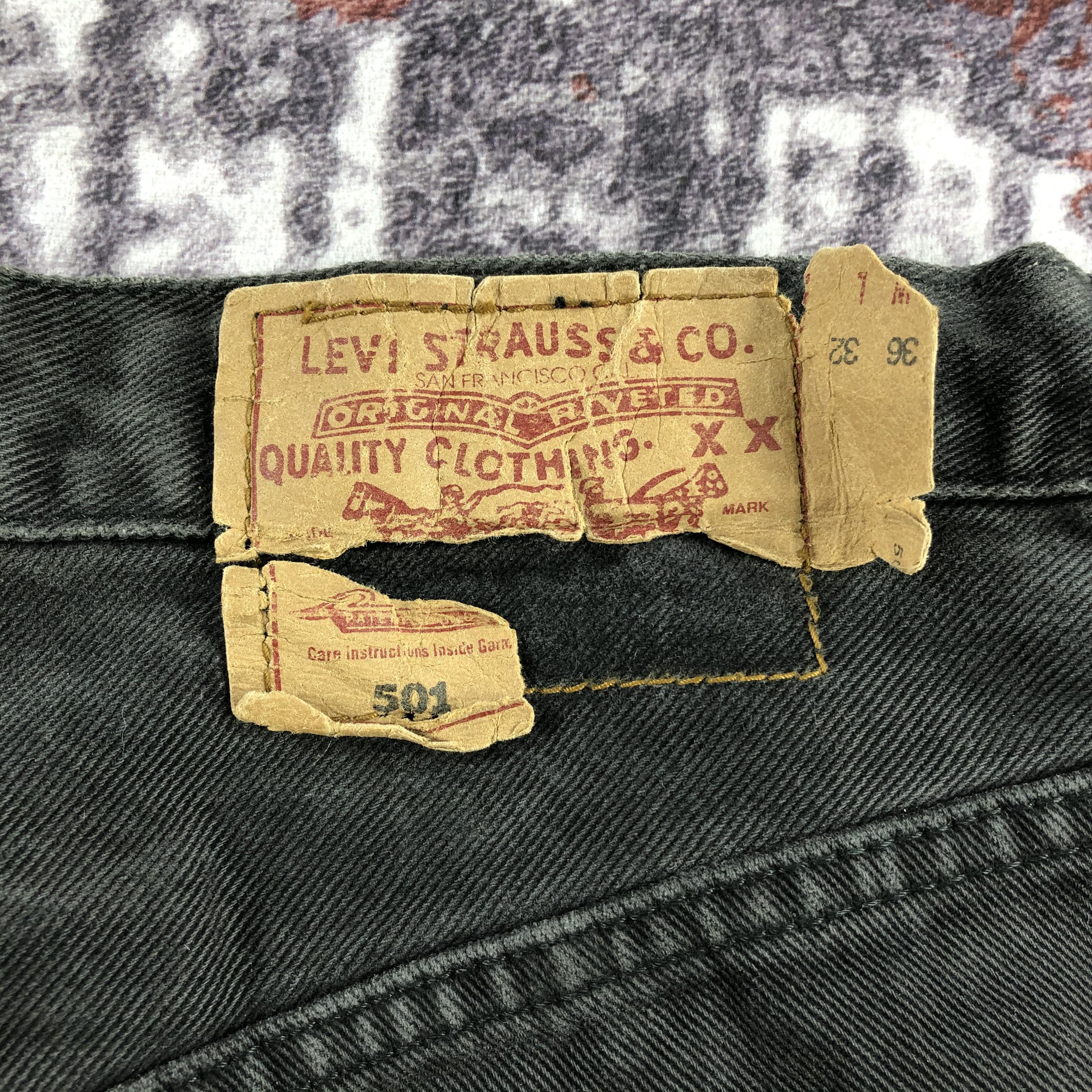 Levi's 90s Vintage Faded Black Levis 501 Jeans-JM2241 Size US 36 / EU 52 - 7 Thumbnail
