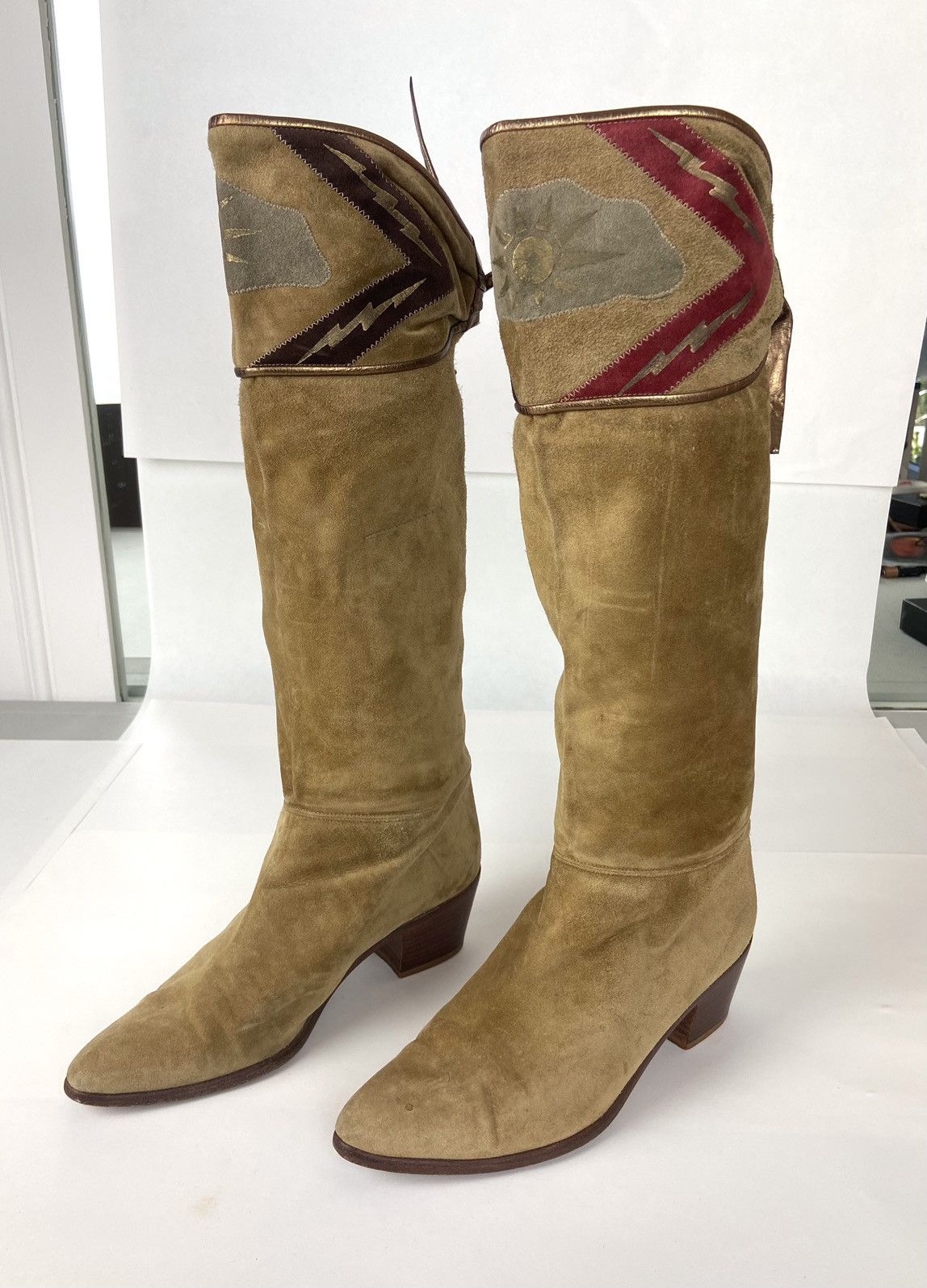 Vintage Vintage JOAN And DAVID Couture Womens Suede Boots 6 M Size US 6 / IT 36 - 1 Thumbnail