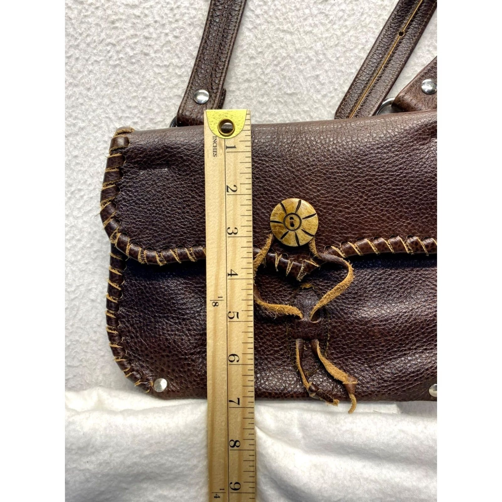Vintage Handcrafted Leather Crossbody Bag - #5860 Size ONE SIZE - 6 Thumbnail