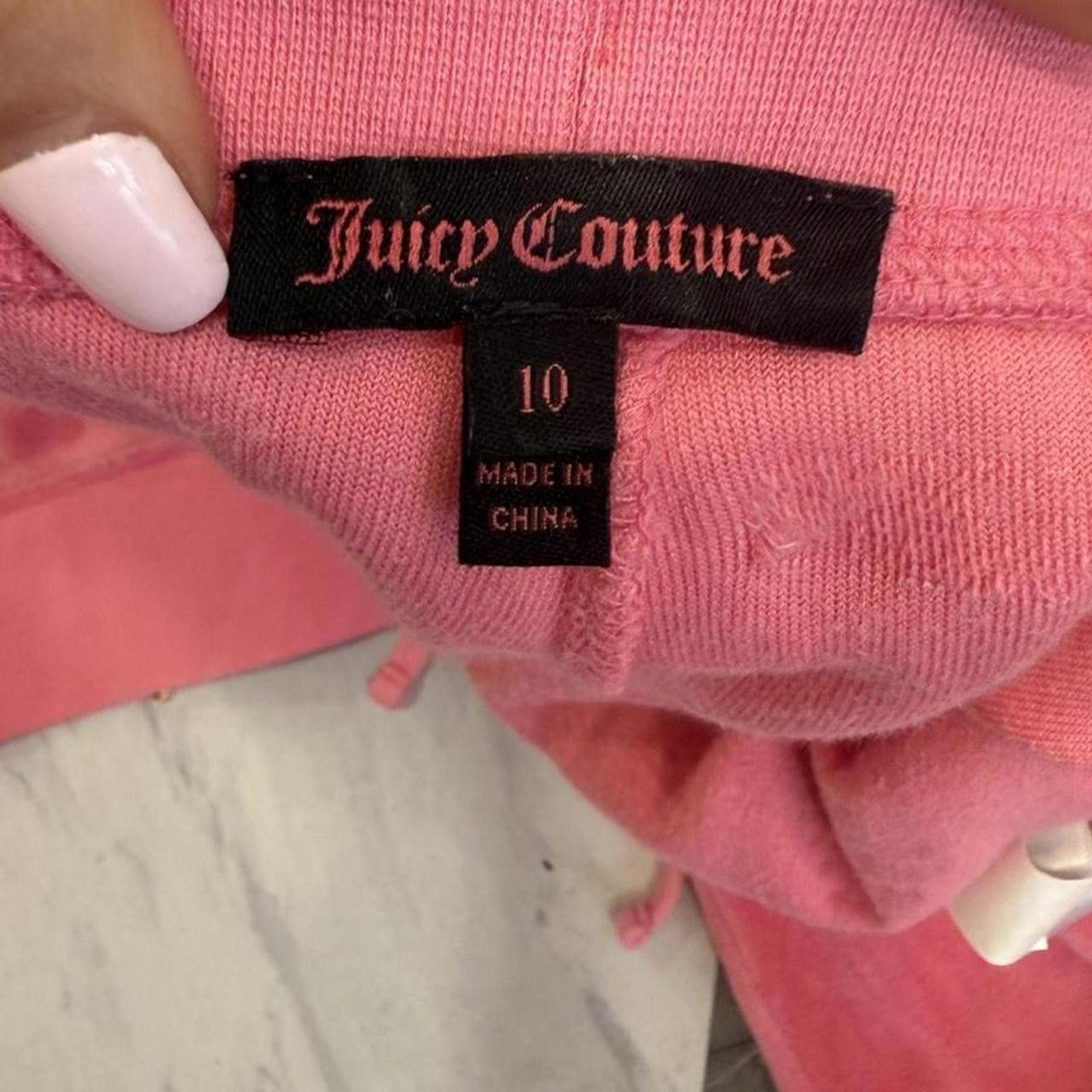 Juicy Couture Jeans Vintage Juicy Couture pink rhinestone velour tracksuit set Size XS / US 0-2 / IT 36-38 - 3 Thumbnail
