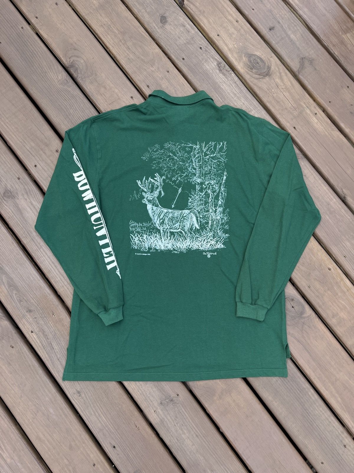 Hanes × Vintage Vintage 90s Nature Bowhunting Polo Long Sleeve Shirt Size US XL / EU 56 / 4 - 1 Thumbnail