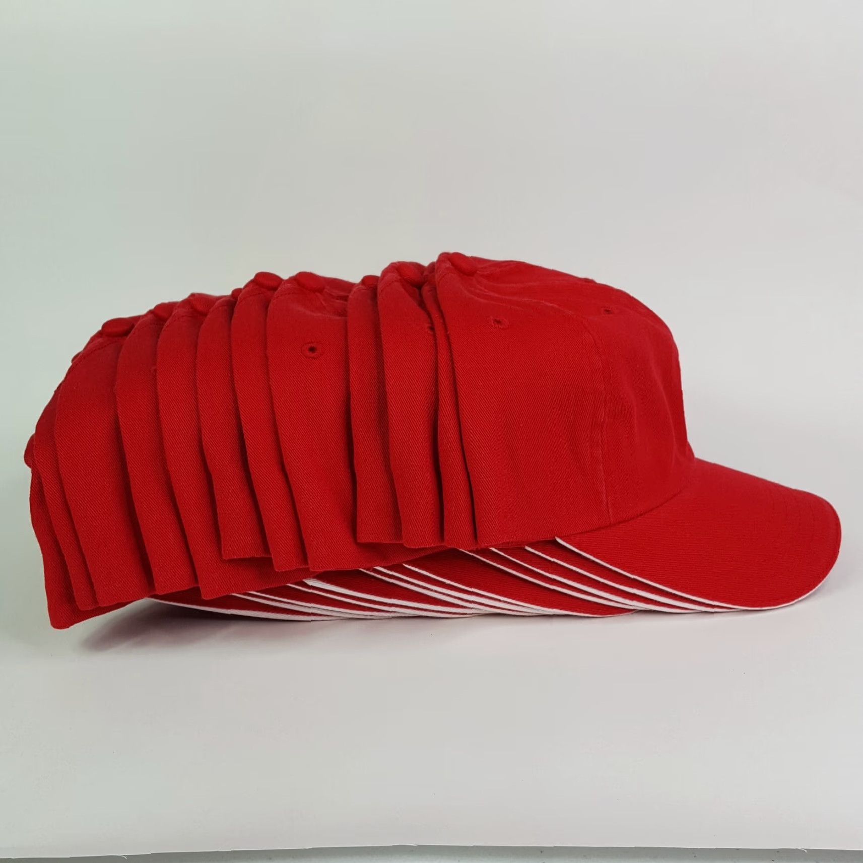 Russell Athletic VINTAGE 90s Russell Athletic Hat - Red Adjustable Twill Baseball Cap - Mens - 12 Pack - Plain Solid Cap Size ONE SIZE - 3 Thumbnail