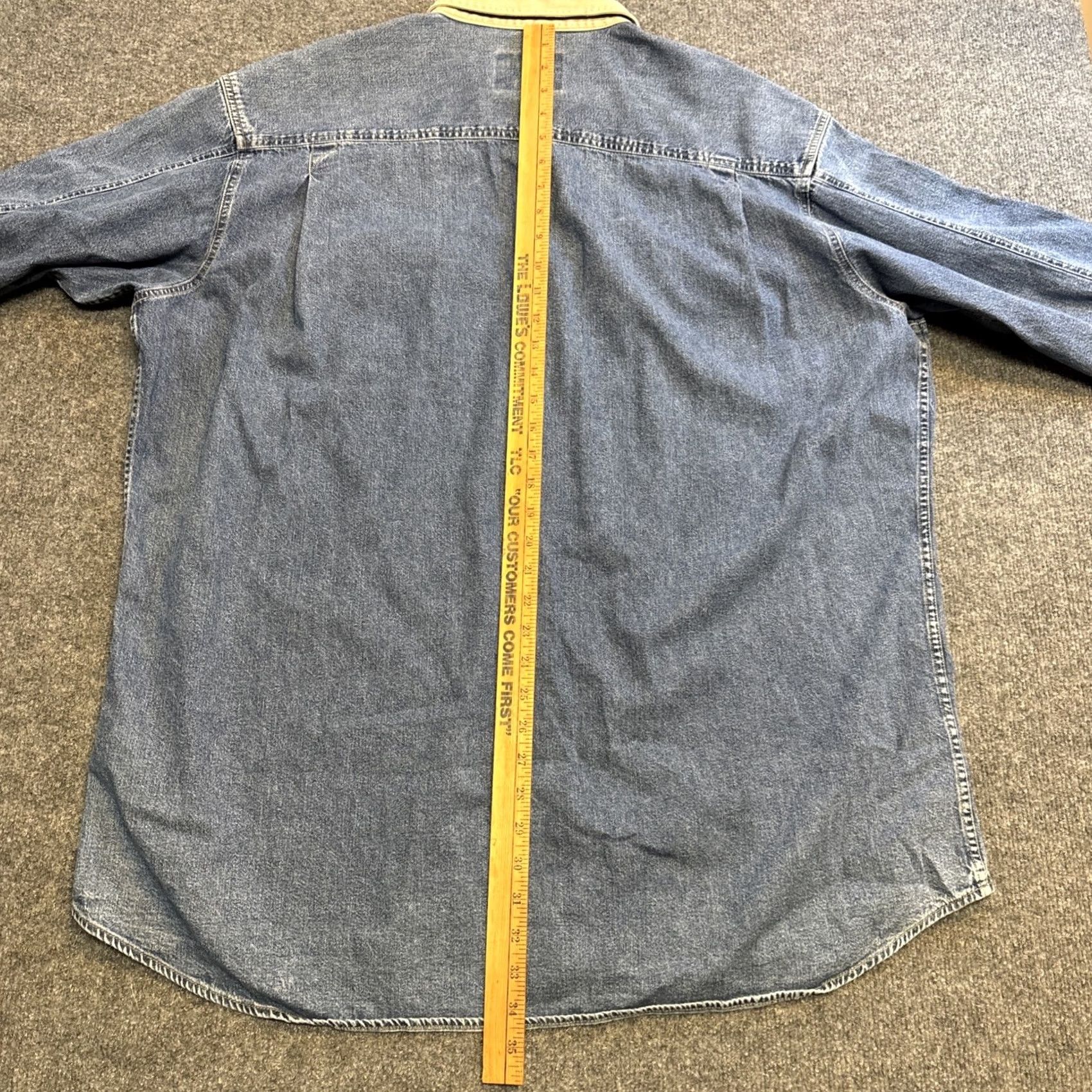 Vintage VINTAGE Woolrich Denim Long Sleeve Shirt Collared Button-Up 2XLT Big & Tall Men Blue Size US XXL / EU 58 / 5 - 8 Thumbnail