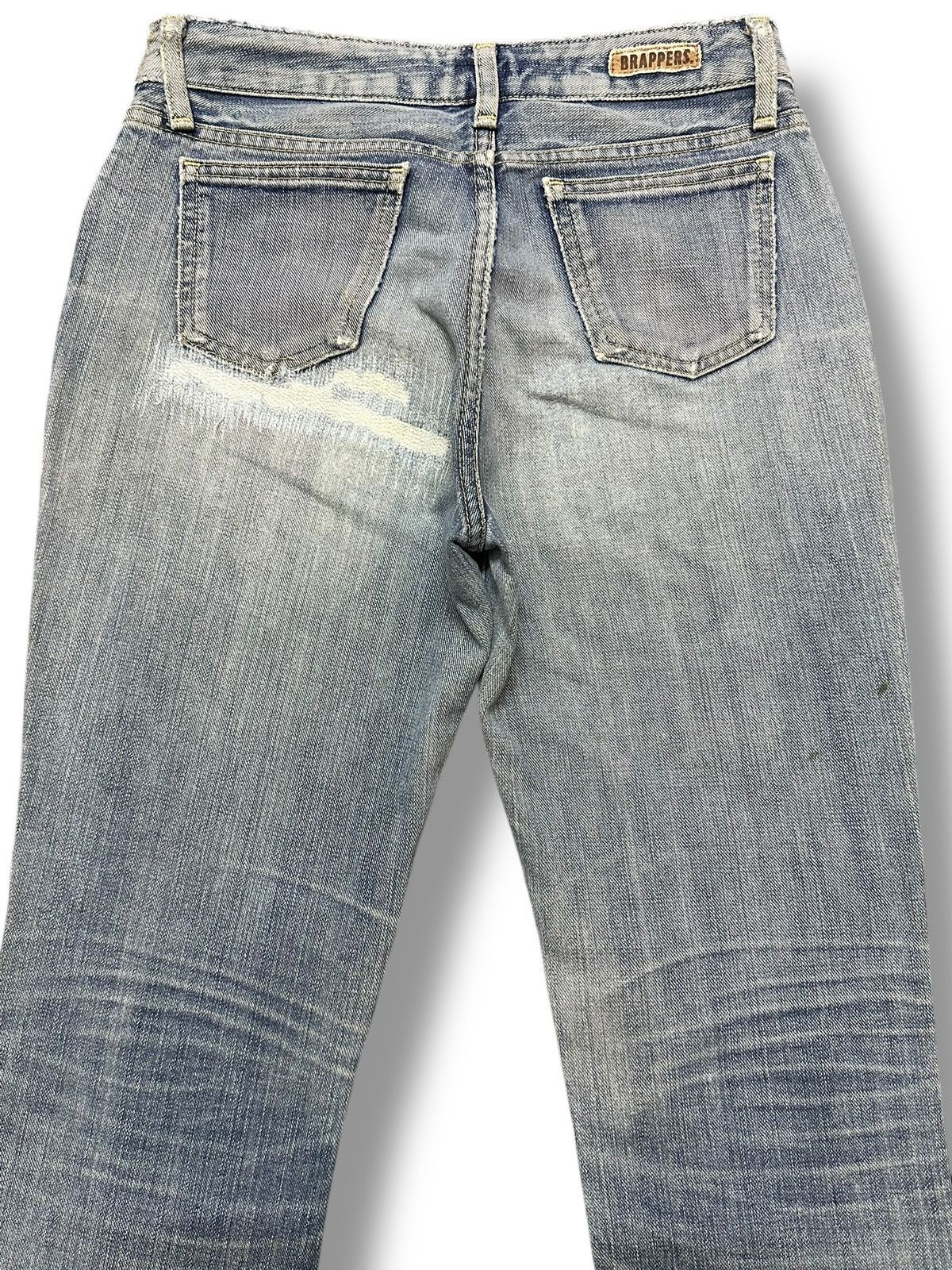 Japanese Brand Brappers Vintage Distressed Jean With Bootcut Style & Faded Size US 28 / EU 44 - 6 Thumbnail