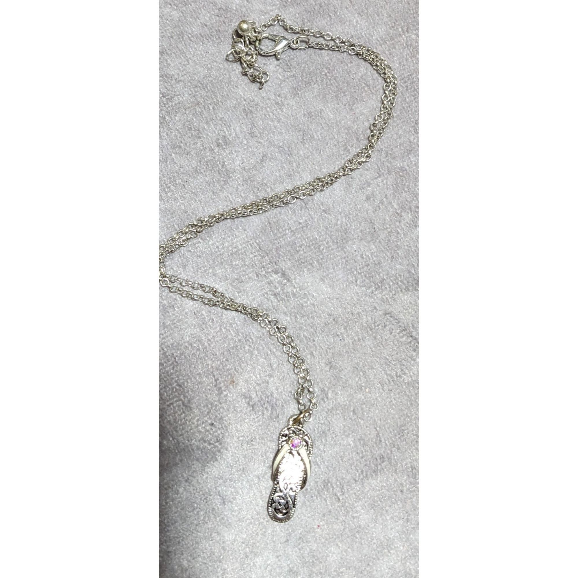 Other Silver Rhinestone Sandal Necklace Size ONE SIZE - 11 Thumbnail