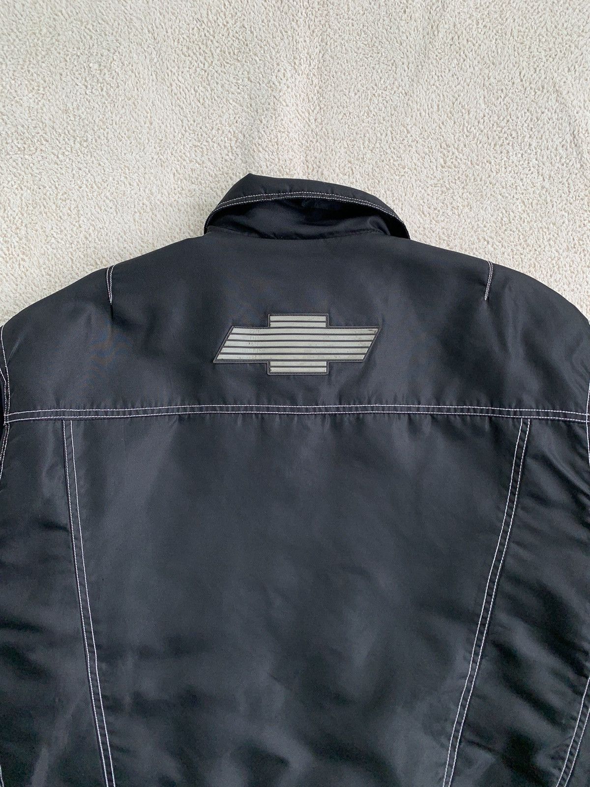 Japanese Brand × Vintage Vintage Chevrolet zipper Down Jacket Reflective striped Size US L / EU 52-54 / 3 - 4 Thumbnail