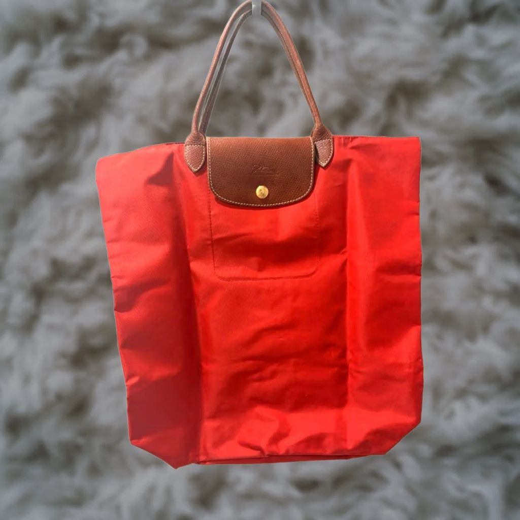 Longchamp Longchamp Rare Pliage Red Folding Vertical Tote Bag Limited Edition VHTF Designe Size ONE SIZE - 1 Thumbnail
