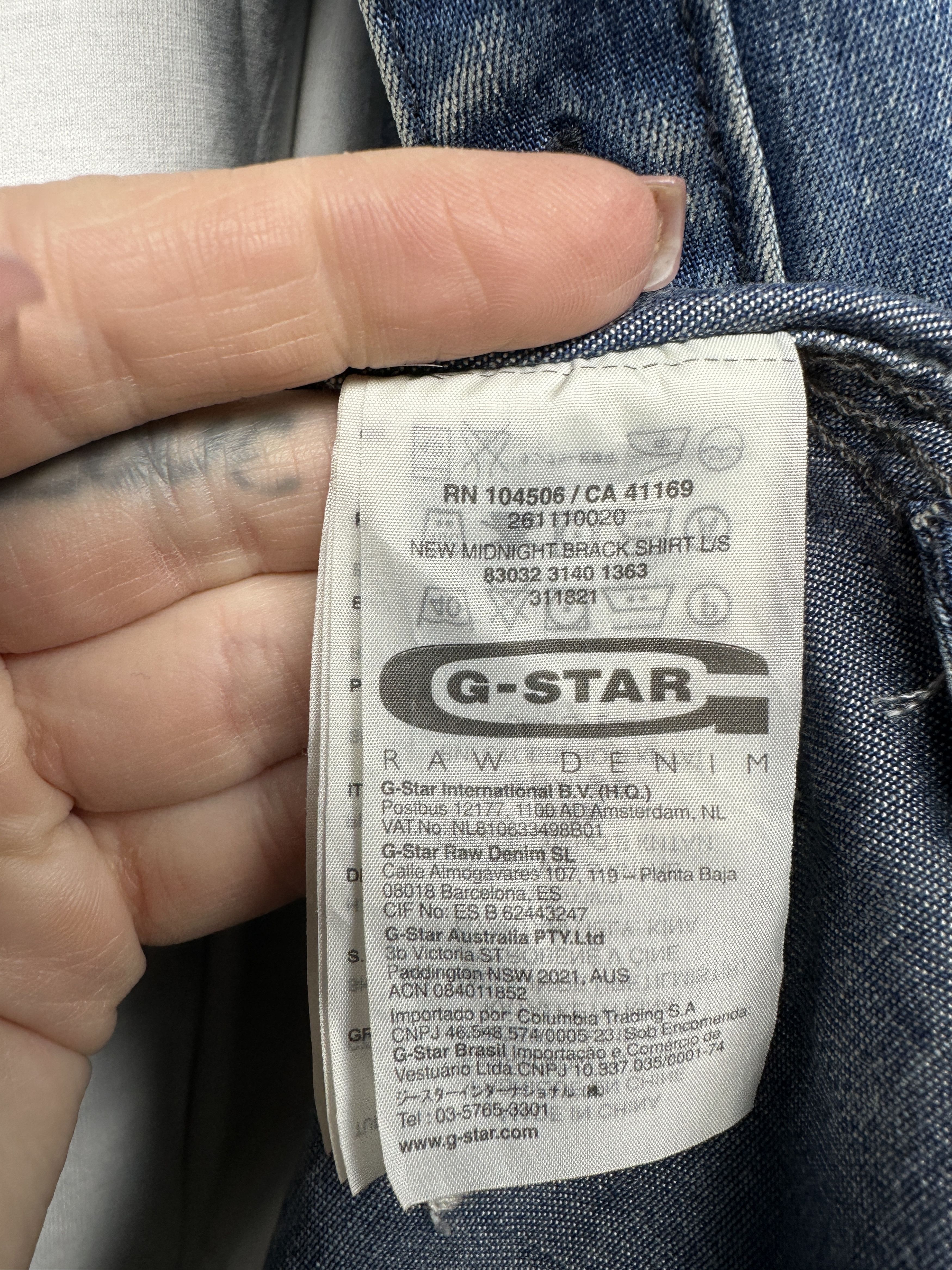 G-Star G Star Raw Mens New Midnight Brack Denim Shirt Size US XL / EU 56 / 4 - 5 Thumbnail