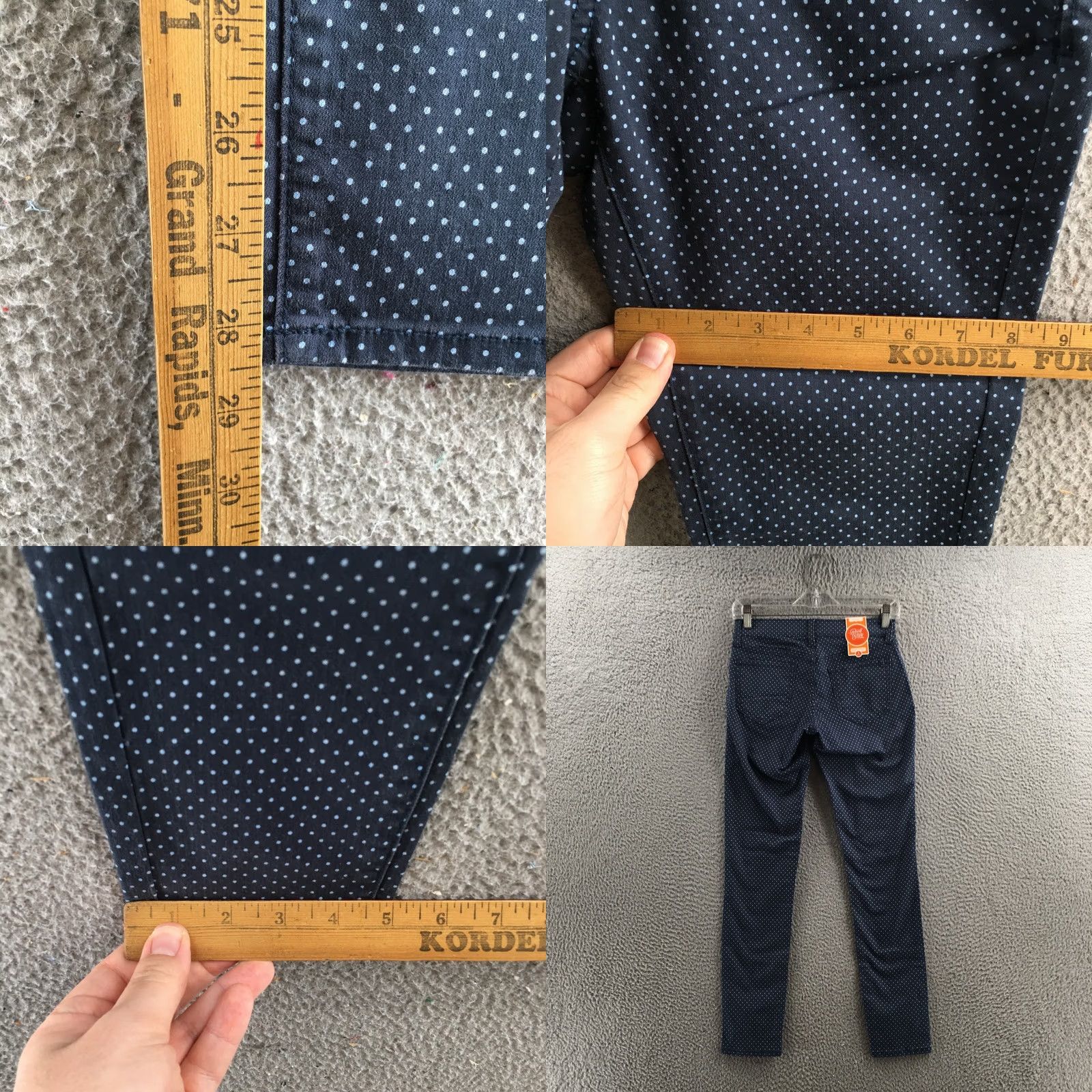 Old Navy Old Navy The Rock Star Super Skinny Pants Womens 2R Blue Polka Dots Low Rise NEW Size 26" / US 2 / IT 38 - 8 Thumbnail