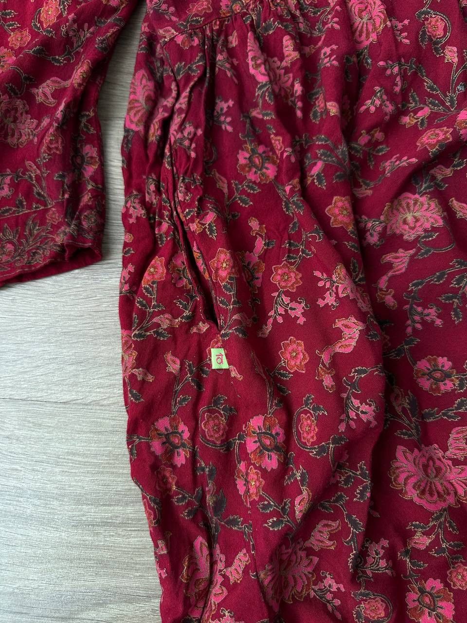 Japanese Brand × Vintage Vintage Japanese Red Flowers Rare Indian women's long Dress Size L / US 10 / IT 46 - 11 Thumbnail
