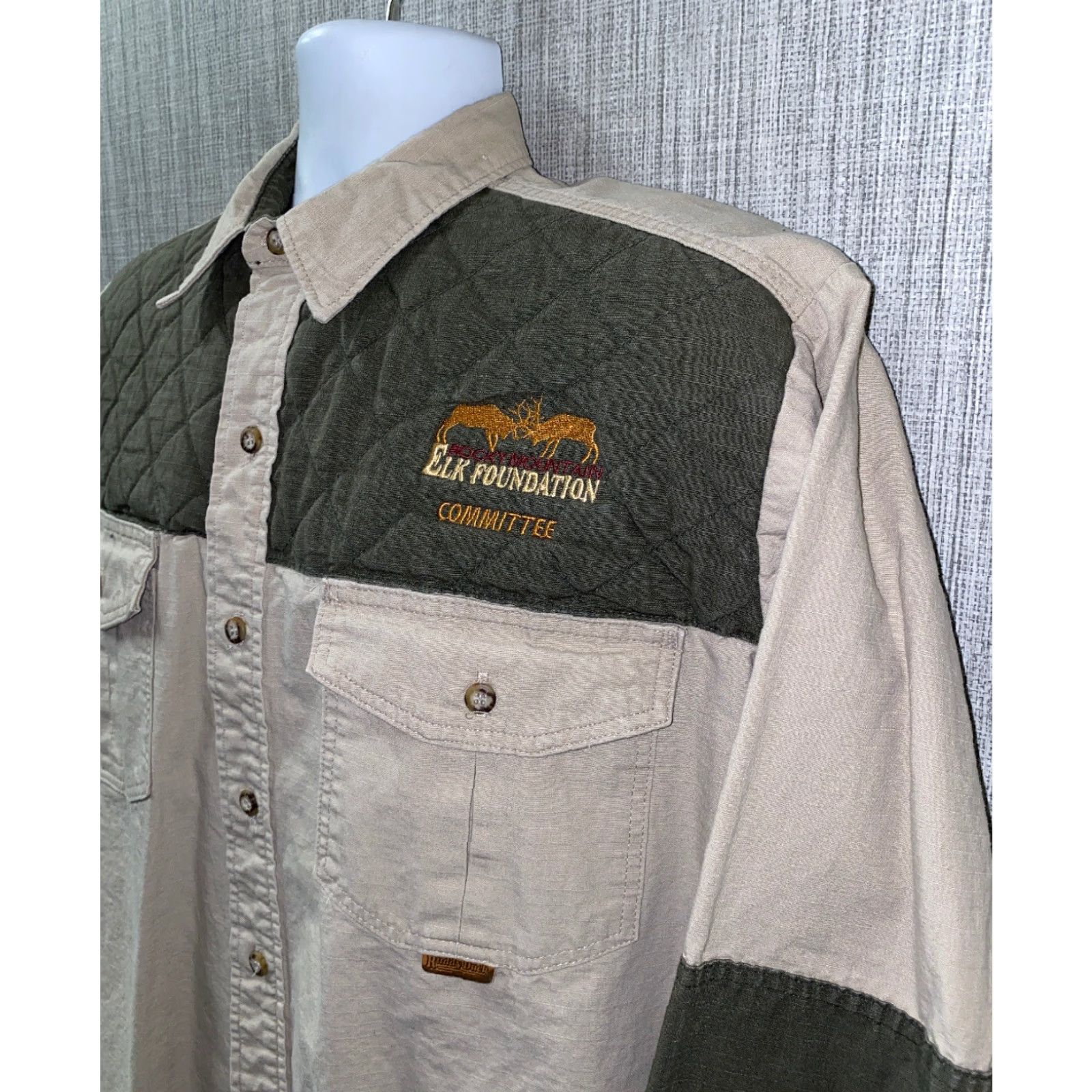 Vintage Ruddy Duck Shirt Mens Beige Long Sleeve Button-Up Size L Regular Collared Button Front Casual Cotton Shirt Size US L / EU 52-54 / 3 - 2 Thumbnail