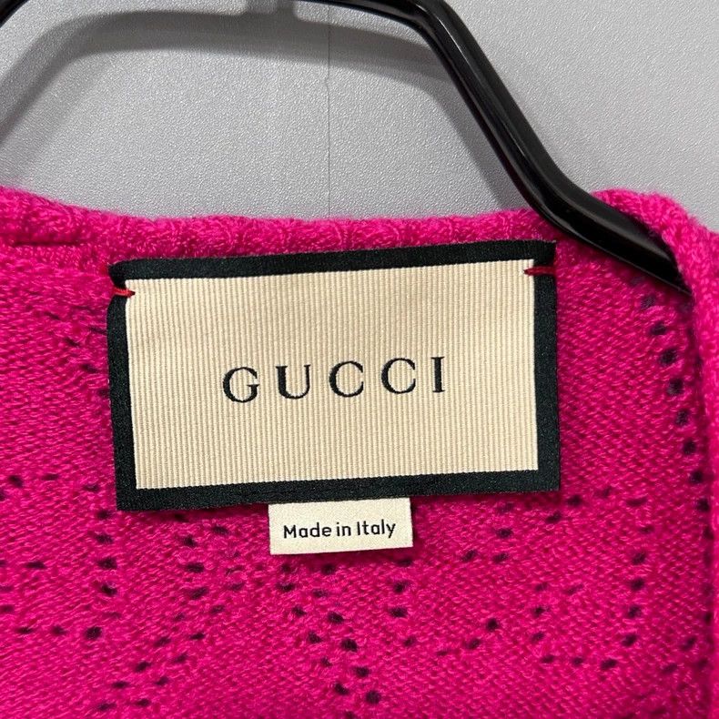 Gucci Gucci Pink hollow-out full-print cardigan sweater Size US S / EU 44-46 / 1 - 4 Thumbnail