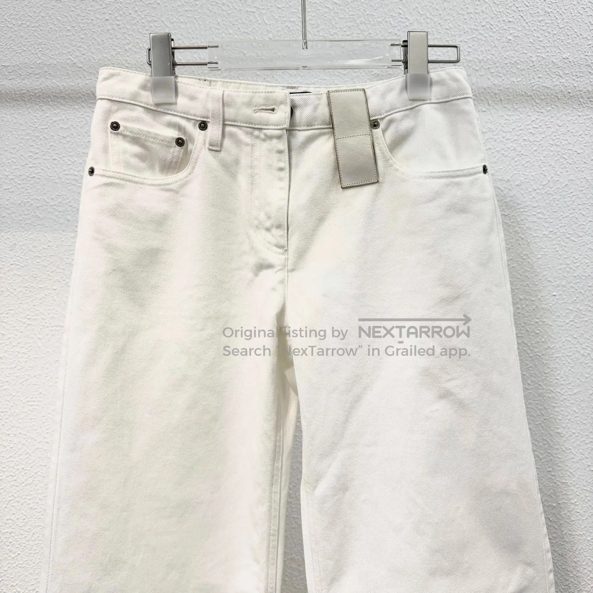 Louis Vuitton Louis Vuitton White Micro Flare Wide-Leg Jeans| Size US 38 / EU 54 - 2 Thumbnail