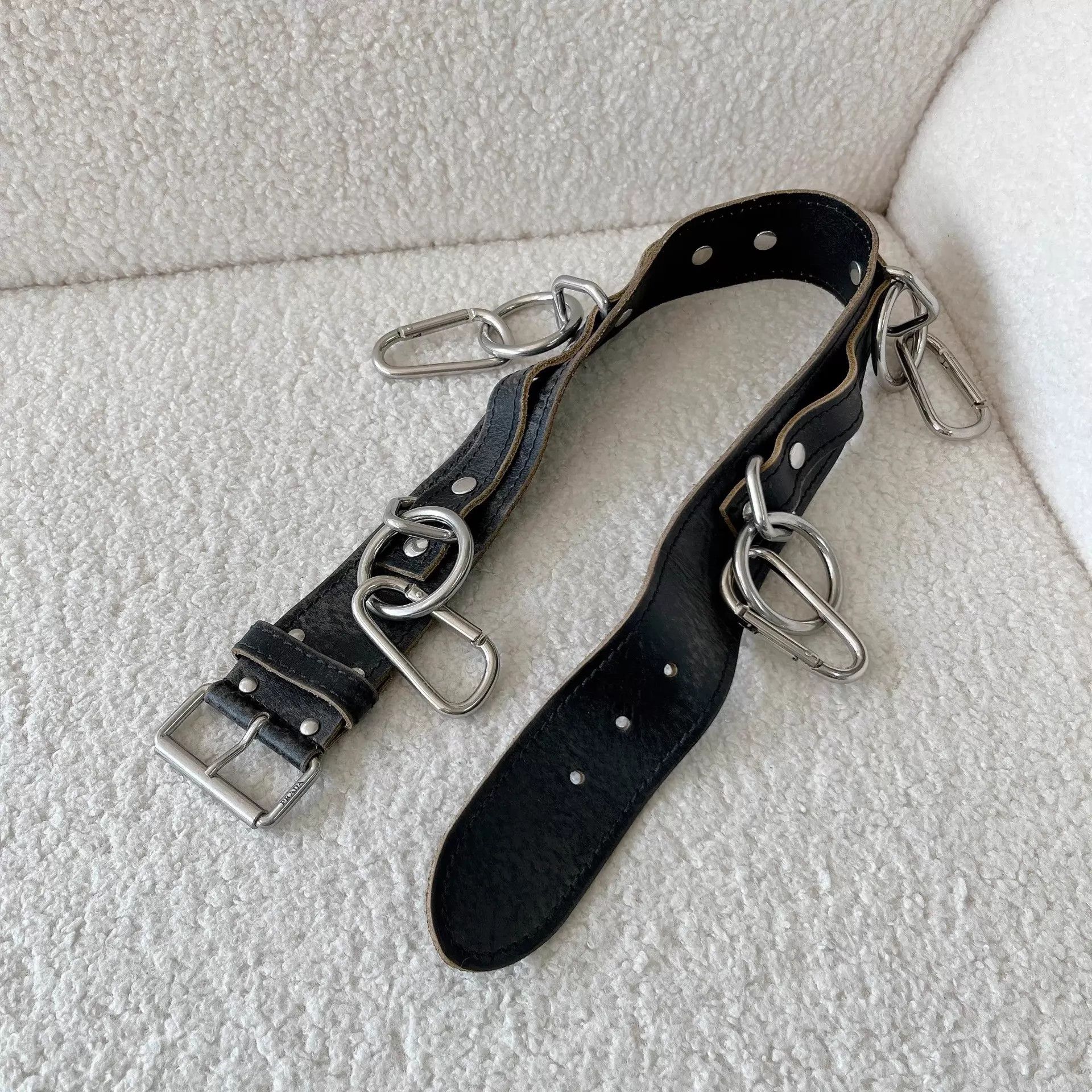 Prada Prada Black Heavyduty Biker Metal Charm Belt Size ONE SIZE - 3 Thumbnail