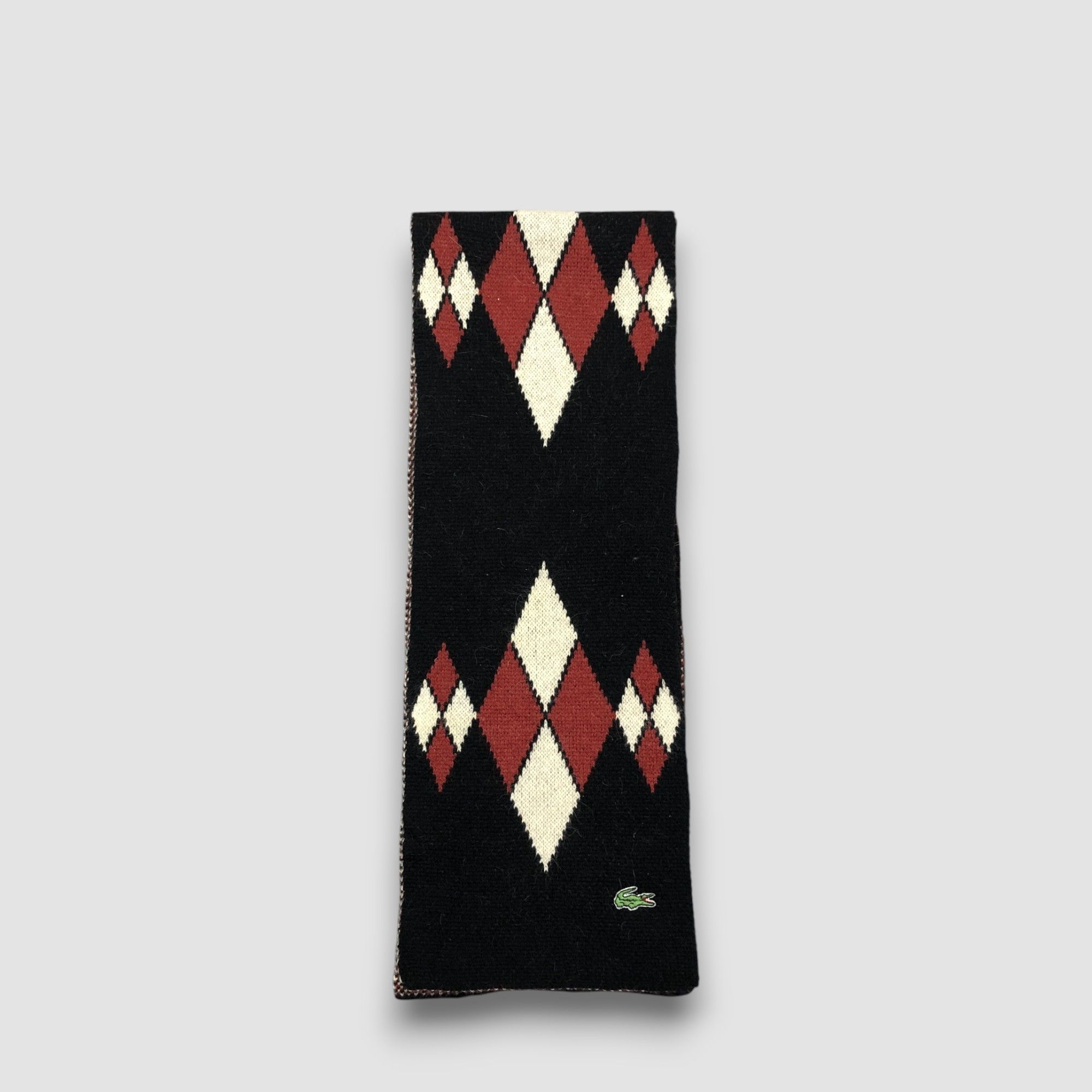 Lacoste Vintage Lacoste Scarf Muffler Argyle Wool Cashmere Scarves Size ONE SIZE - 3 Thumbnail