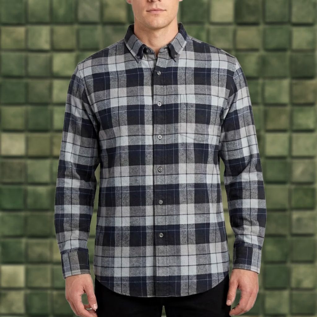 Pendleton Pendleton Mason Cotton Flannel Shirt Mens M Long Sleeve Plaid Button Down Blue Gray Size US M / EU 48-50 / 2 - 1 Thumbnail