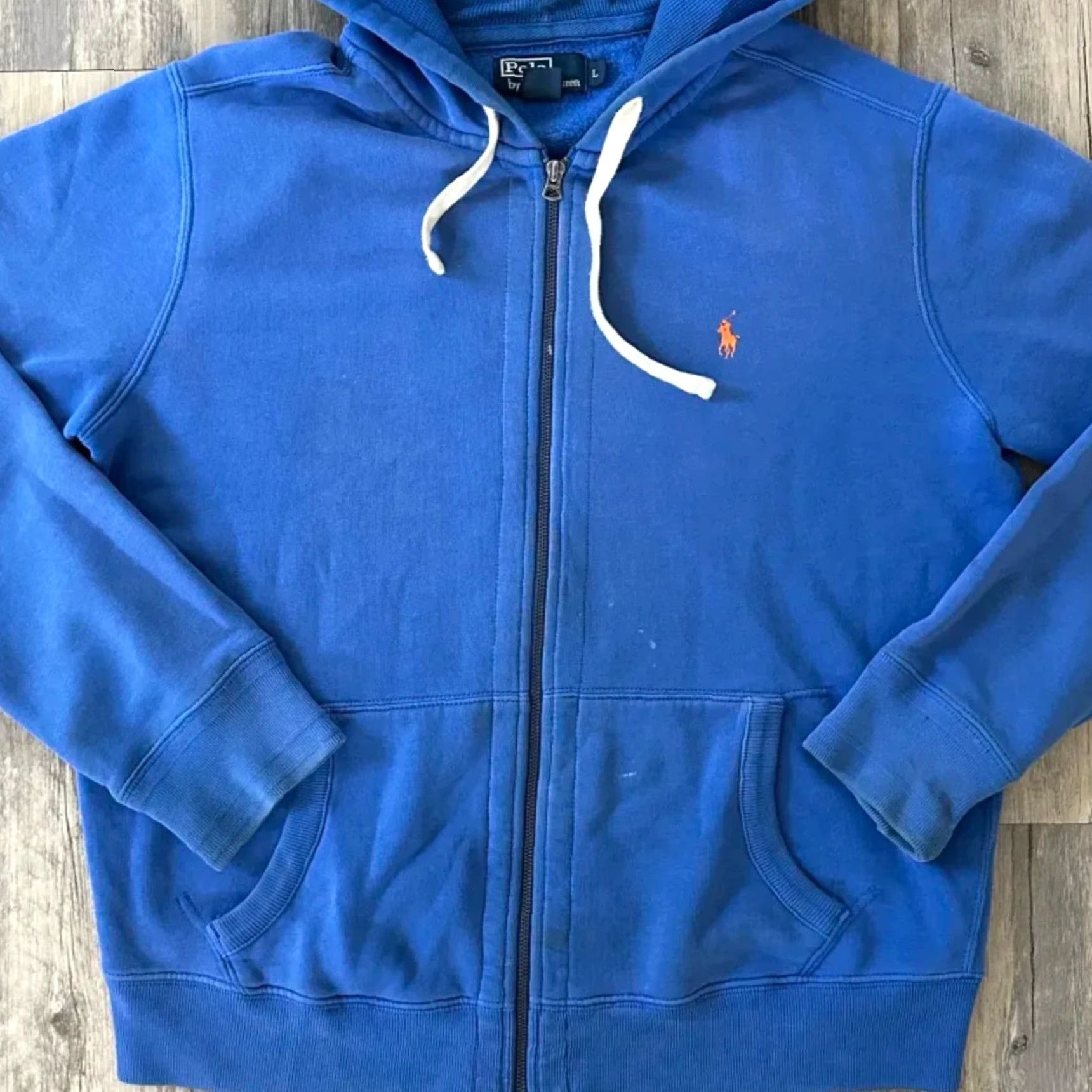 Polo Ralph Lauren VINTAGE Polo Ralph Lauren Hoodie Shirt Adult Large Blue Orange Pony Mens Size US L / EU 52-54 / 3 - 2 Thumbnail