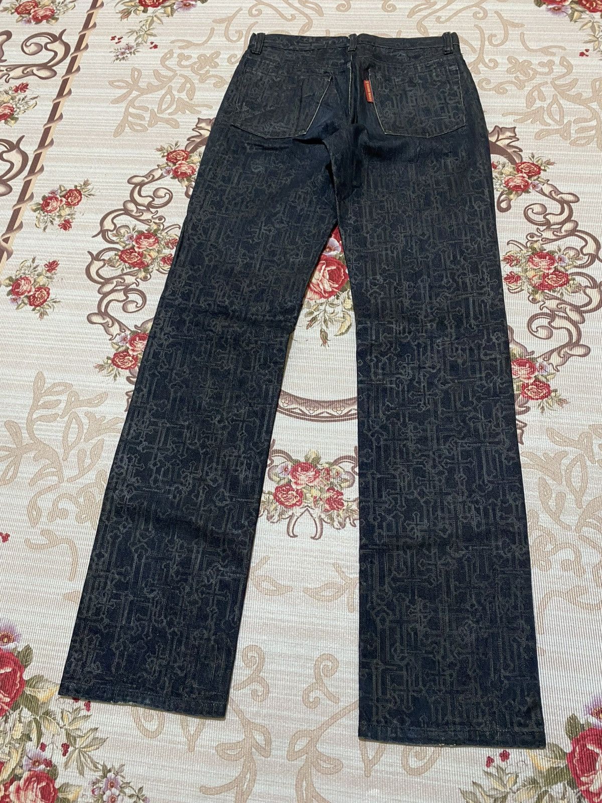 🇯🇵Custom Culture Crossover Print Denim Pants