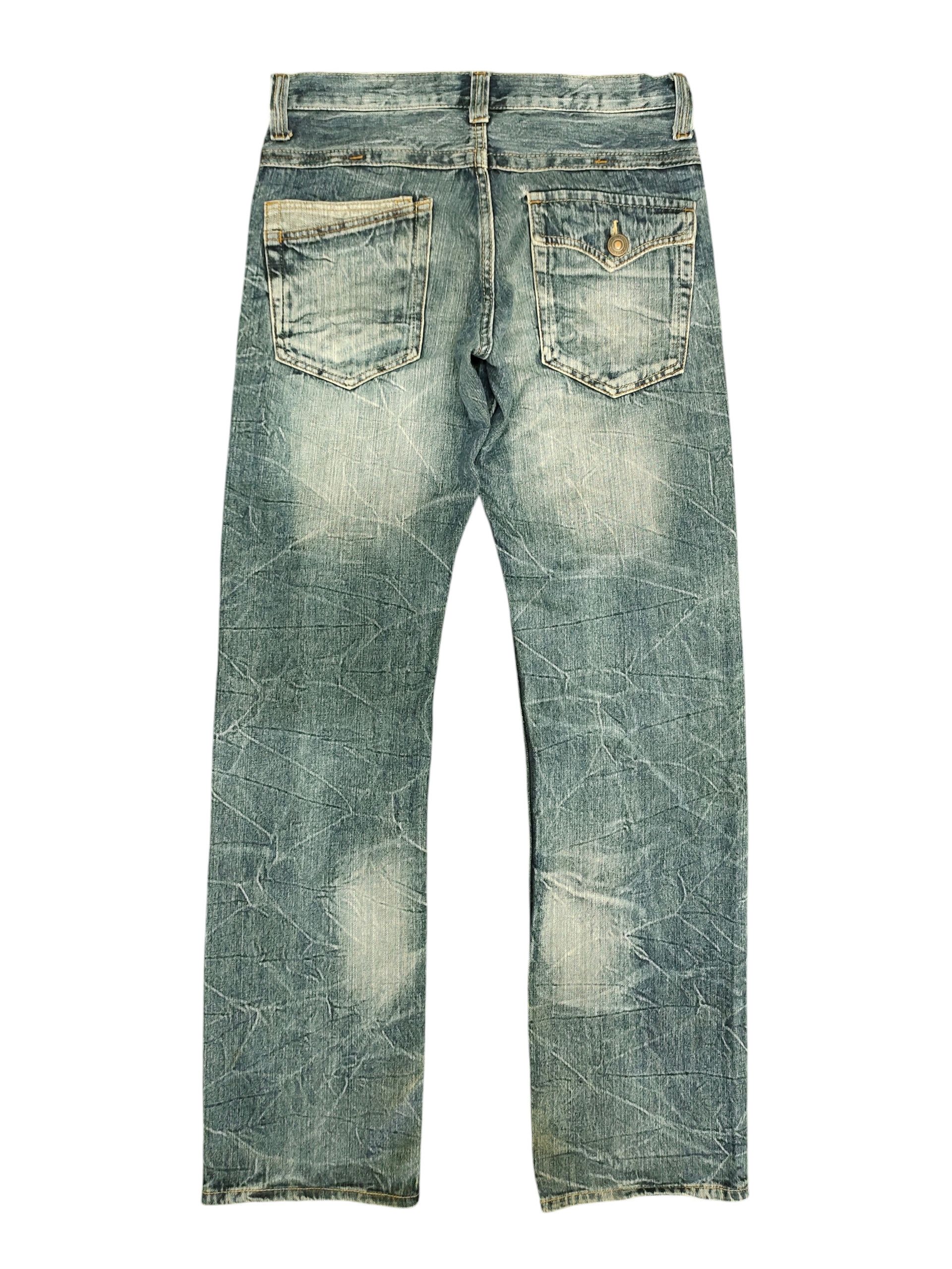 Le Grande Bleu (L.G.B.) Vintage Exit Japan Clawmark Distress Faded Denim Jeans Size US 30 / EU 46 - 8 Thumbnail