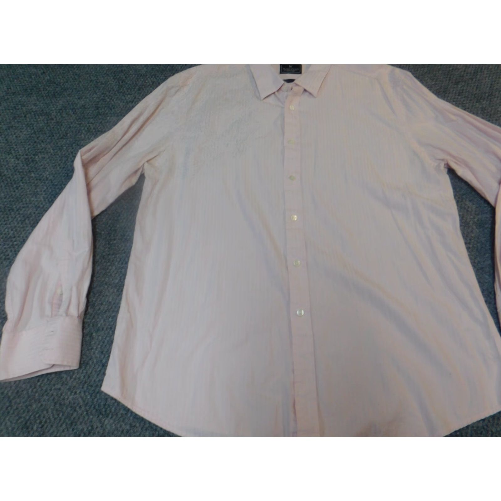 Marcs Marc Ecko Shirt Mens Button-Up XL Pink Casual Knit Cotton Long Sleeve Striped Collared Button-Down Western Size US XL / EU 56 / 4 - 3 Thumbnail