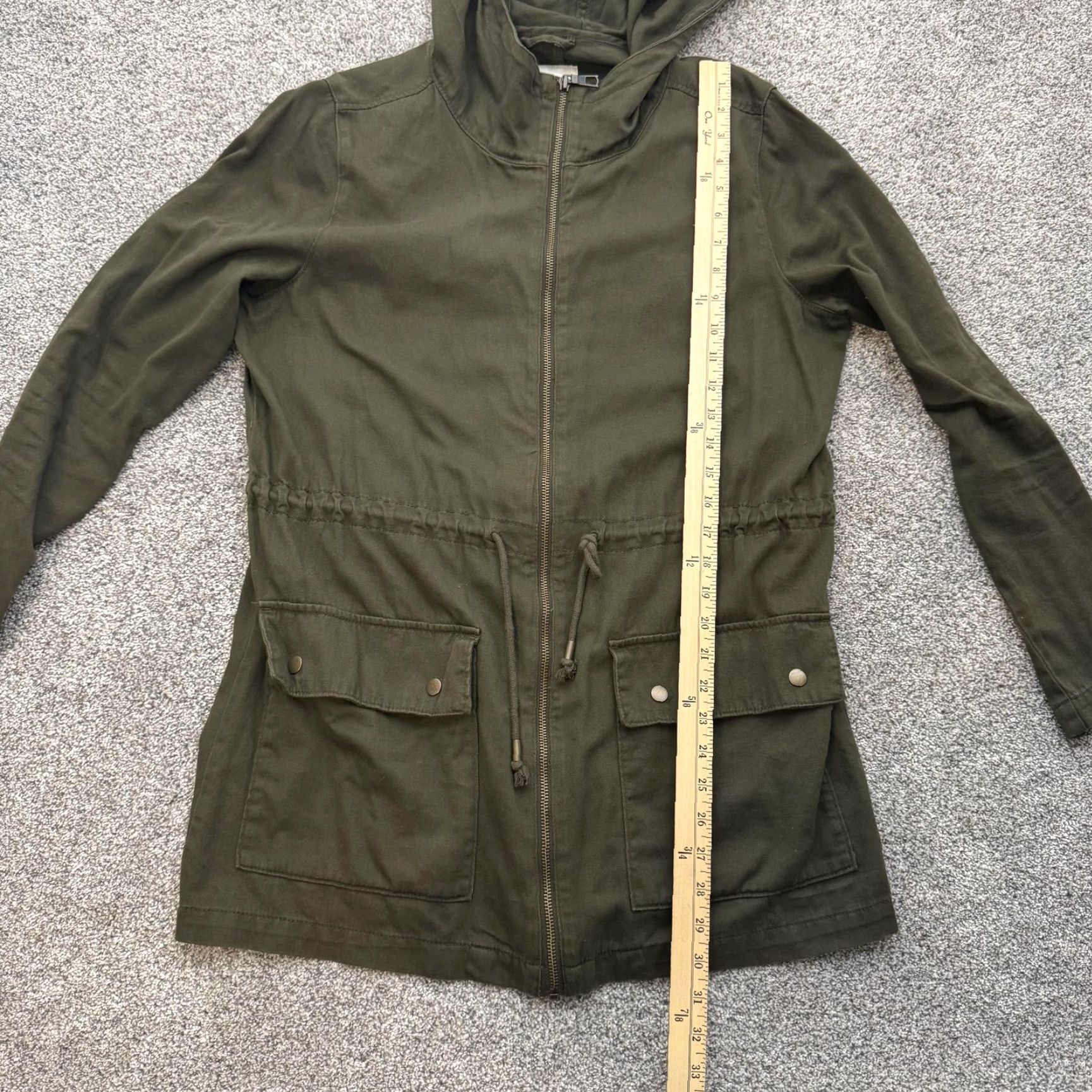 Old Navy Old Navy Jacket Women M Green Utility Parka Hooded Drawstring Pockets Full Zip Lightweight Spring Fall Casual Travel Size M / US 6-8 / IT 42-44 - 5 Thumbnail