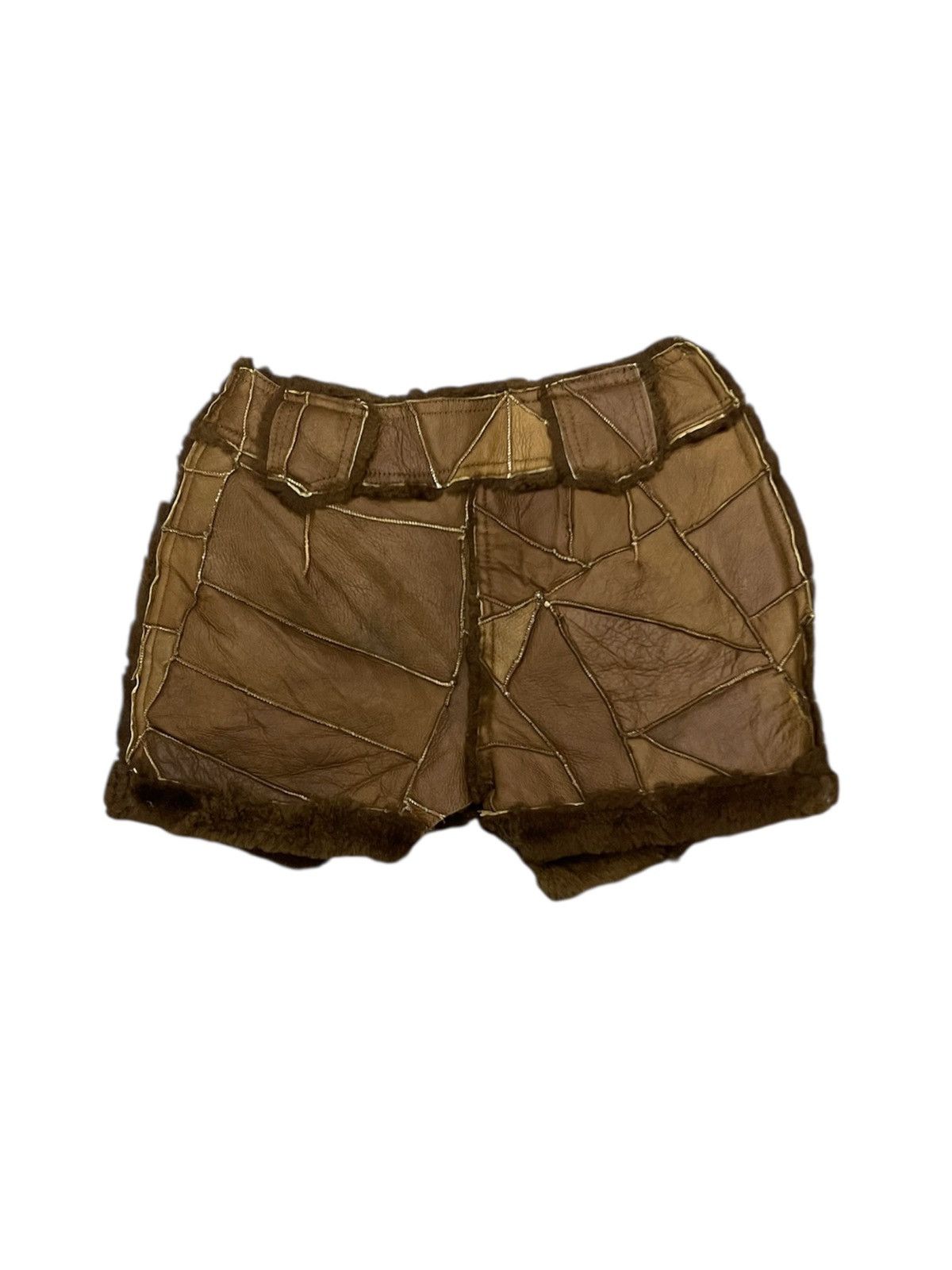 Hysteric Glamour 1990s HYSTERIC GLAMOUR ASYMMETRICAL PATCH SHEEPSKIN LEATHER Size 26" / US 2 / IT 38 - 1 Thumbnail