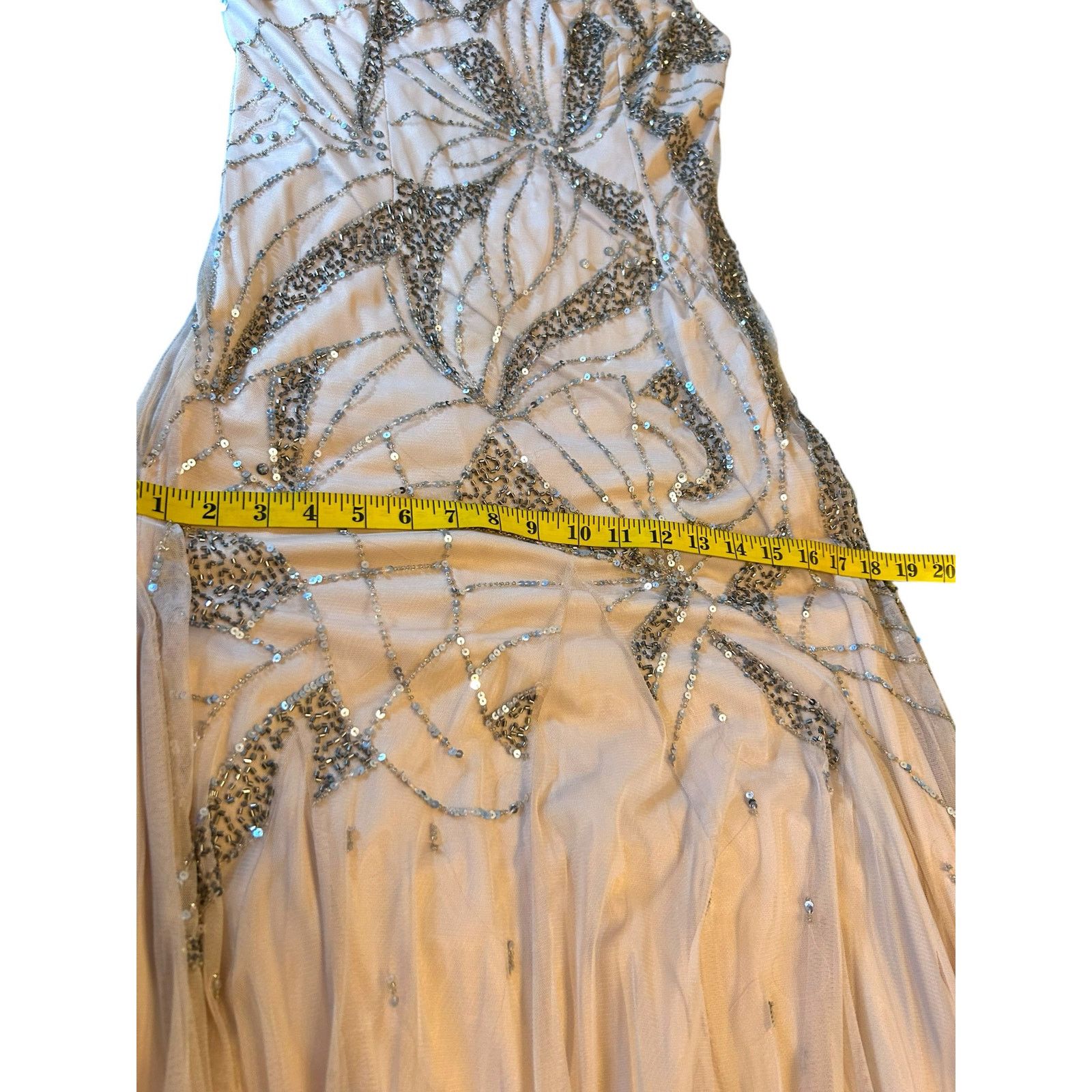 Adrianna Papell Adrianna Papell Blush Sequined Gown - Size 10 Size L / US 10 / IT 46 - 7 Thumbnail