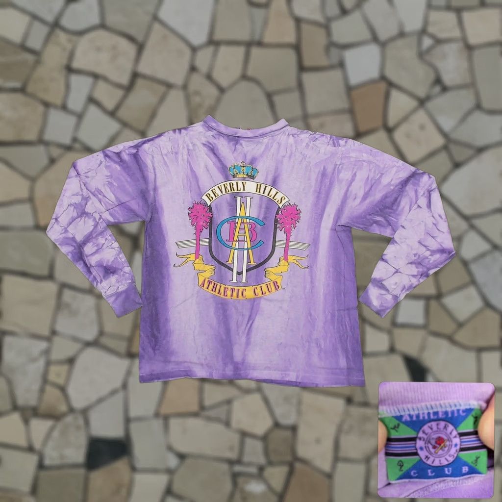Vintage VINTAGE Beverly Hills Athletic Club Long Sleeve Shirt Crown Crest 90s Tie Dye Womens L Size L / US 10 / IT 46 - 1 Thumbnail
