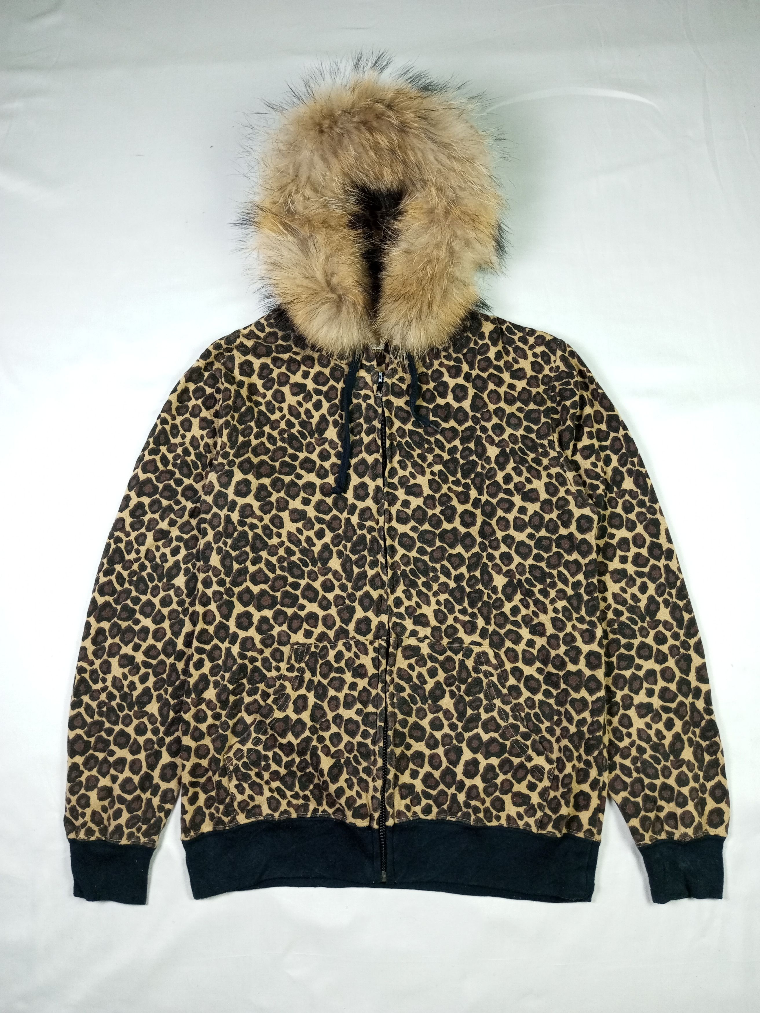 Japanese Brand Shock Nine Leopard Fur Cat Ear Hoodie Zipper Sweatshirt Size US M / EU 48-50 / 2 - 1 Thumbnail