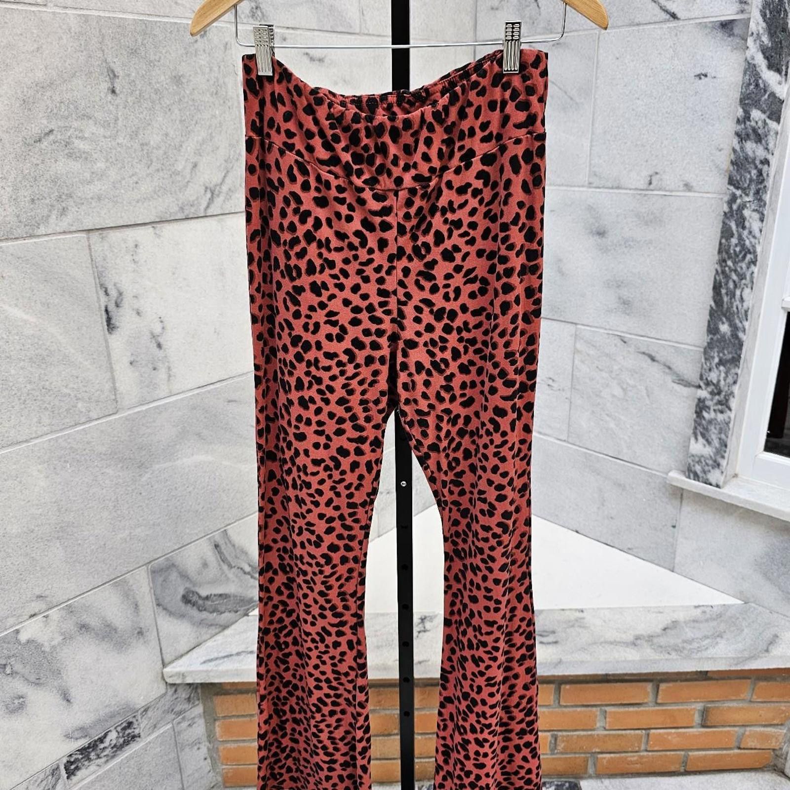 Other Women's Black and Red Animal Print Flare Pants Size ONE SIZE - 1 Thumbnail