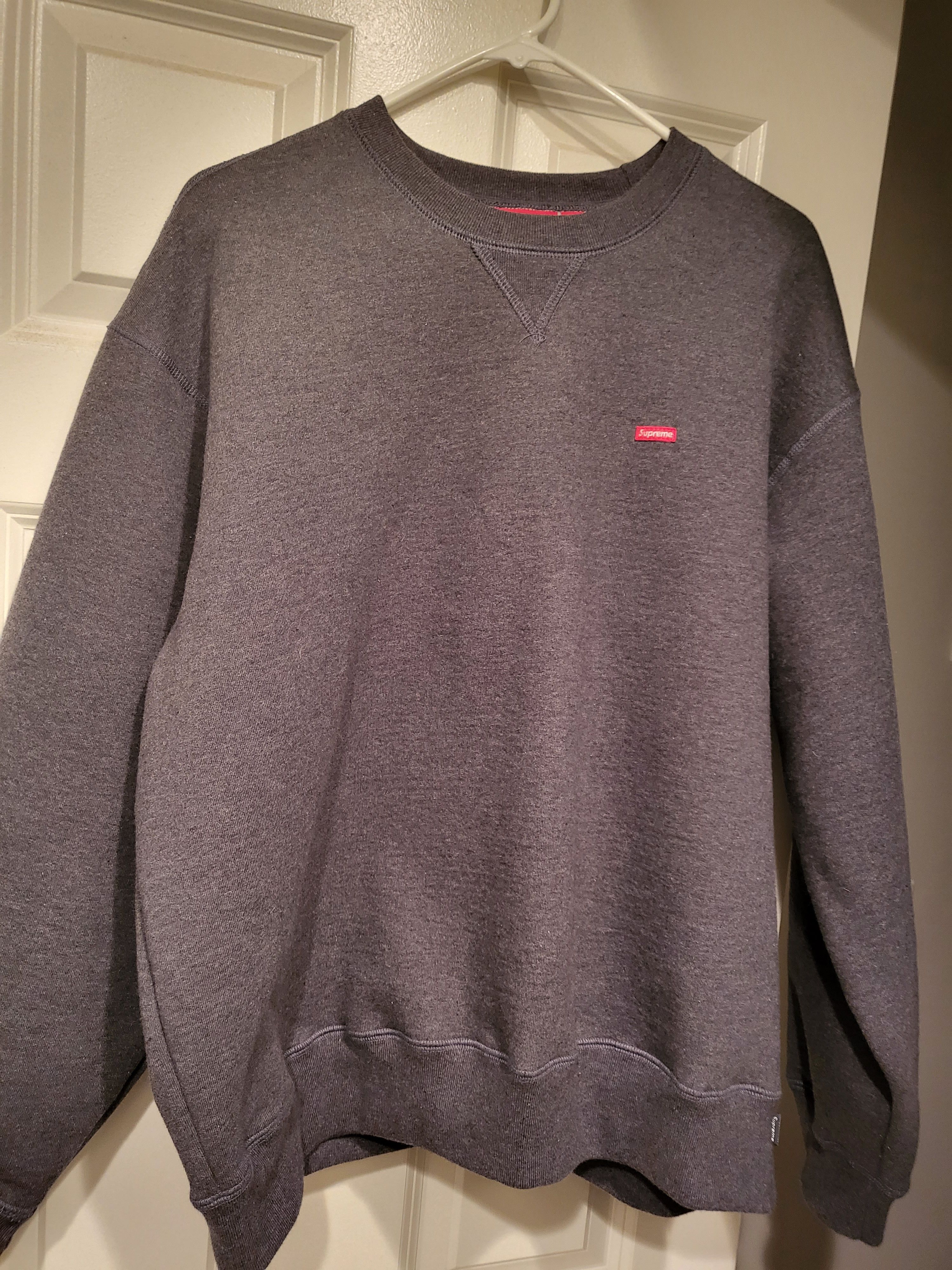 Supreme Supreme Small Box Logo Crewneck Charcoal FW23 | Grailed