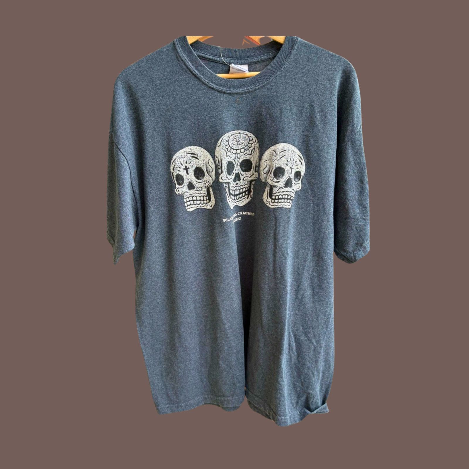 Gildan VTG Graphic Tee | Gildan Playa Skull Shirt |Touristcore Punk Size US XL / EU 56 / 4 - 1 Thumbnail