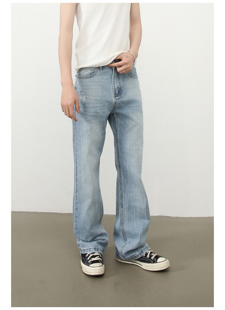 Japanese Brand × Jean American retro washed blue men's simple versatile jeans Size US 32 / EU 48 - 3 Thumbnail
