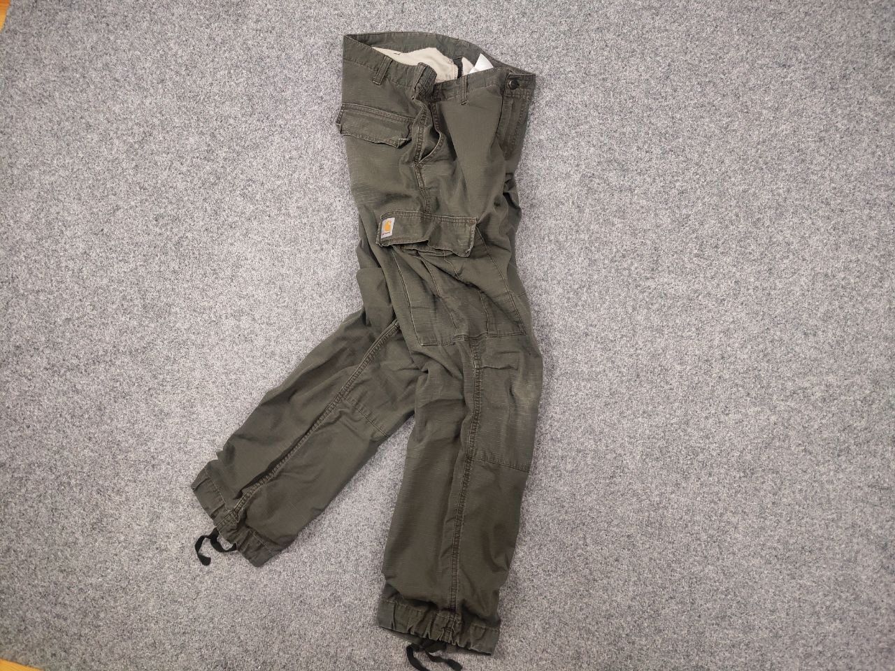 Carhartt Vintage Carhartt Ripstop Green Faded Regular Cargo Pants Size US 31 - 2 Thumbnail
