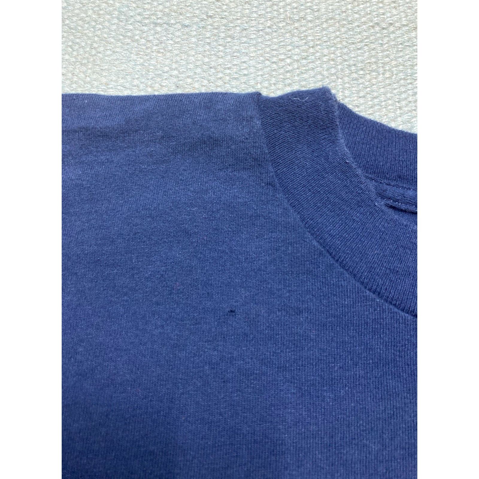 Vintage VINTAGE 90s y2k T-Shirt Navy Blue Solid Cotton Adult Large Men Size US L / EU 52-54 / 3 - 5 Thumbnail