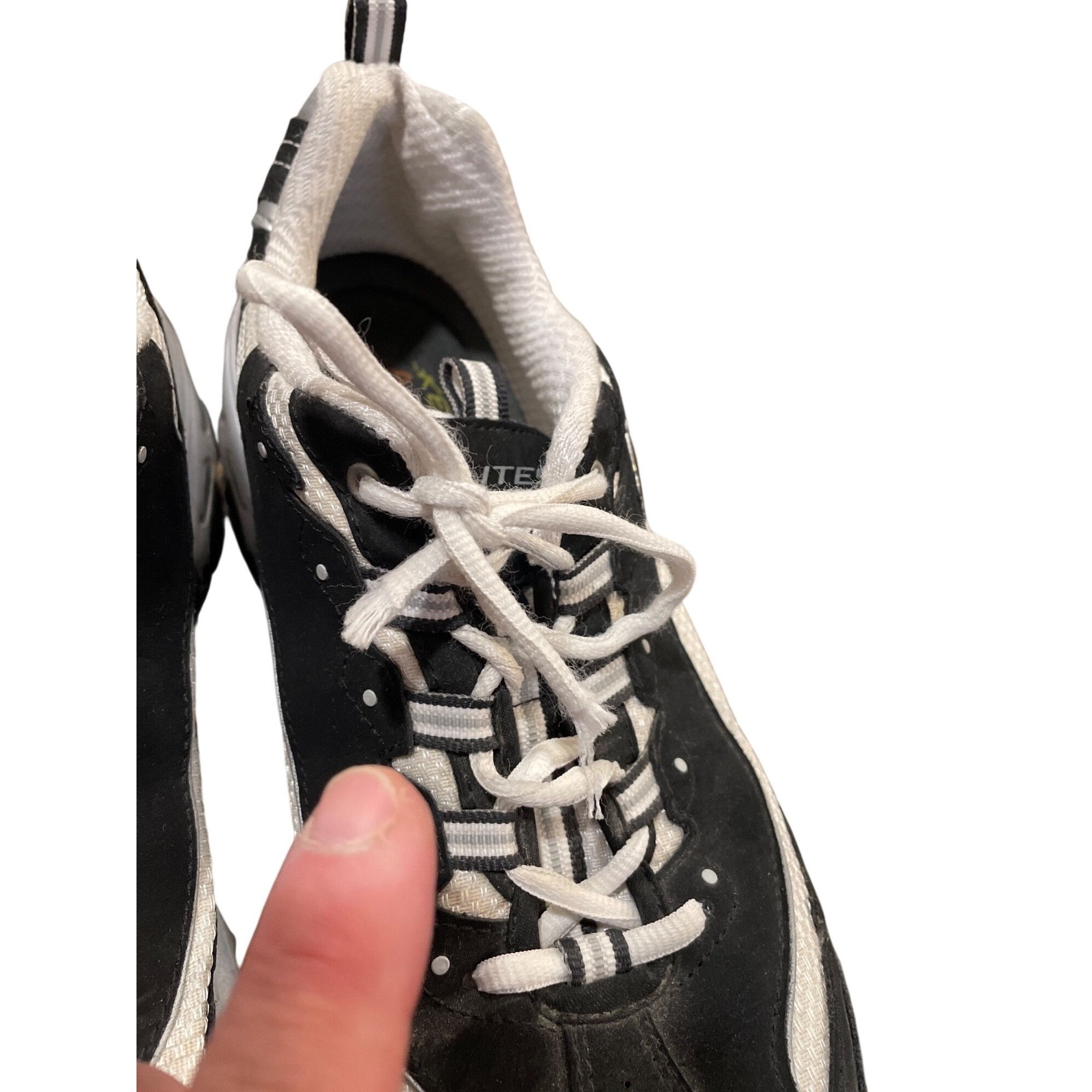 SKECHERS Skechers D'lites mens black white leather low top sneakers s Size US 10.5 / EU 43-44 - 15 Thumbnail