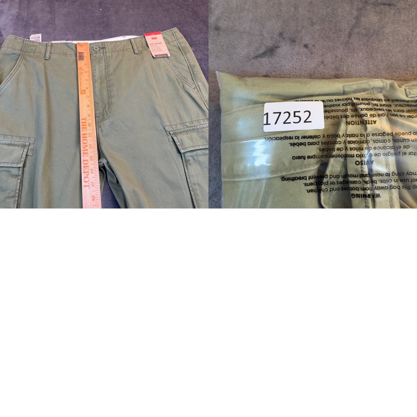 Levi's Levi's Ace Cargo Pants Mens 38x30 Olive Green 100% Cotton Relaxed Tapered NWT Size US 38 / EU 54 - 9 Thumbnail