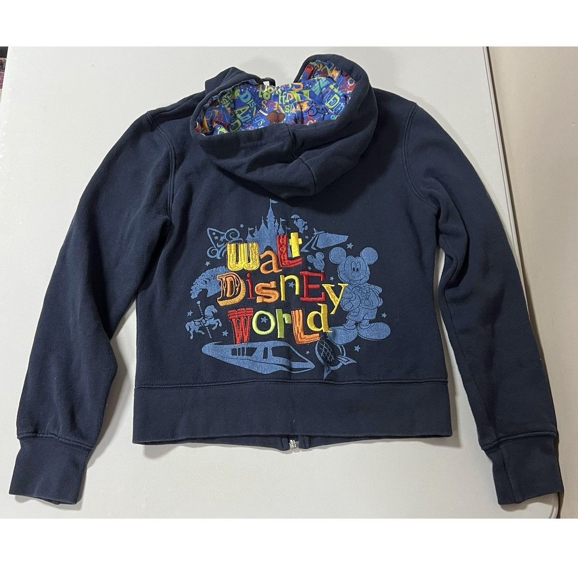 Disney Blue ‘Walt Disney World’ Mickey Mouse Sweatshirt Hoodie XS ✨ Size XS / US 0-2 / IT 36-38 - 4 Thumbnail