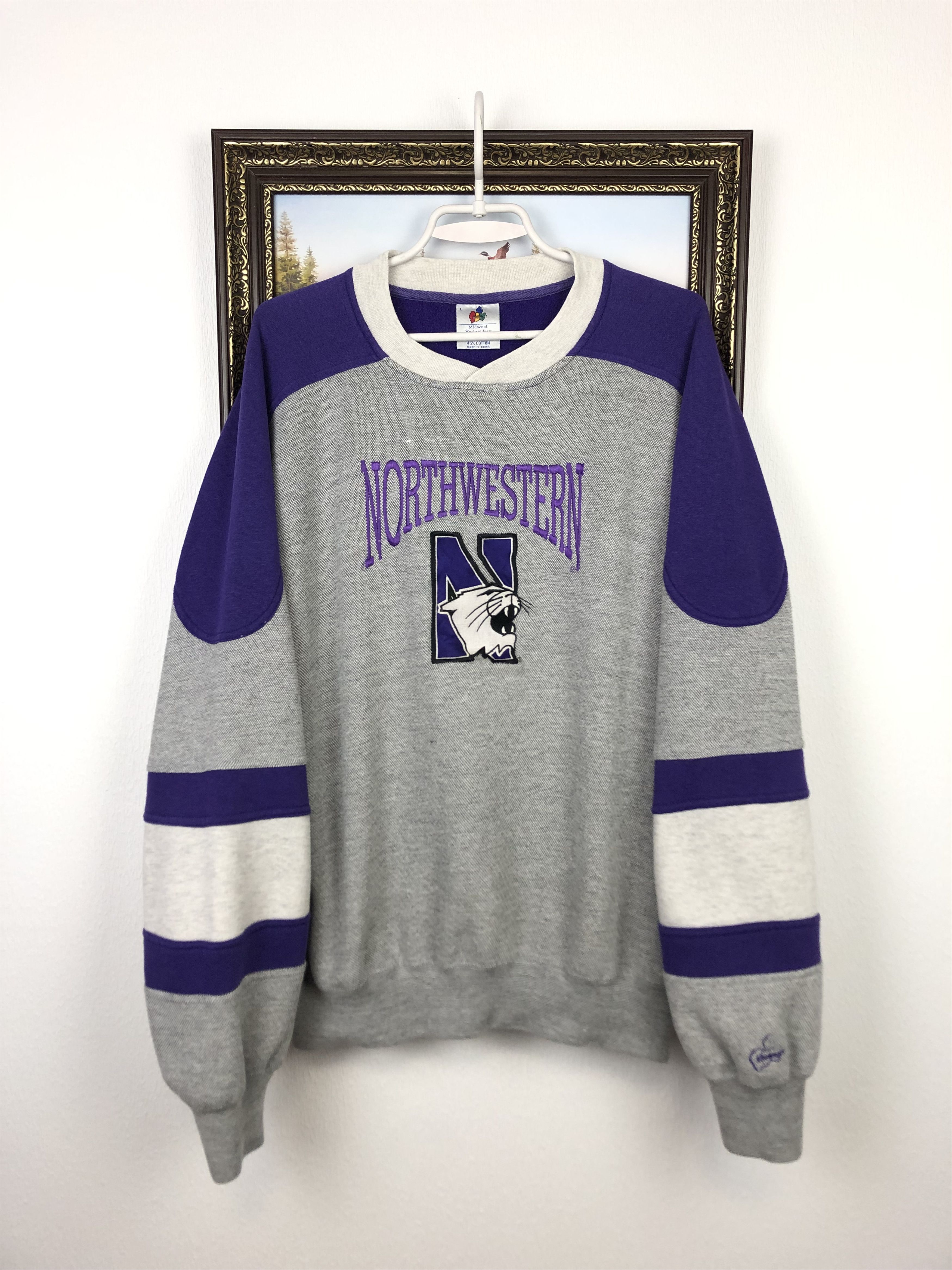 Vintage 90's Northwestern Wildcats Sweatshirt Crewneck Mens